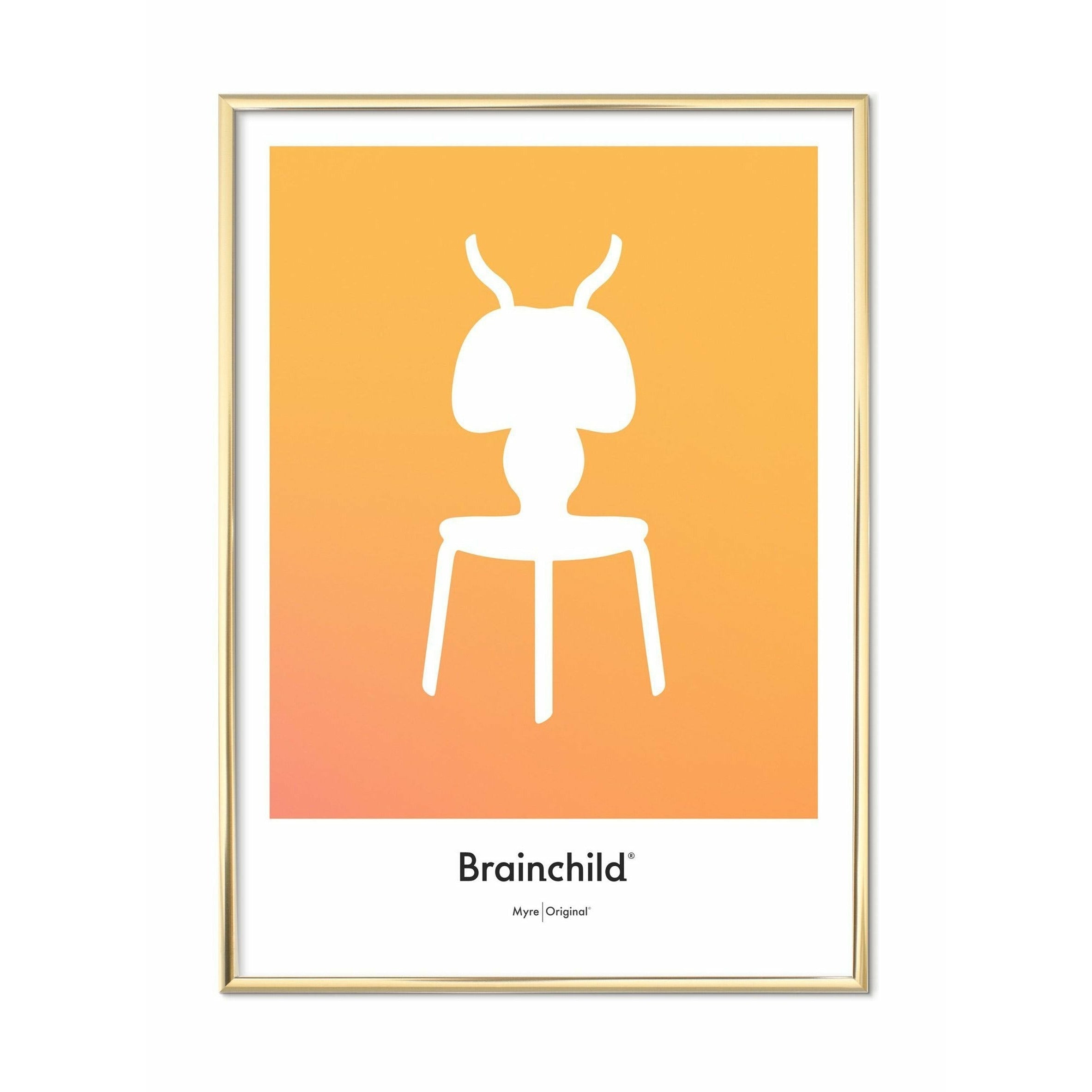 [product_category]-Brainchild Ant Design Icon Poster, Brass Colored Frame 70 X100 Cm, Yellow-Brainchild-IF-41004-D-BRA-1