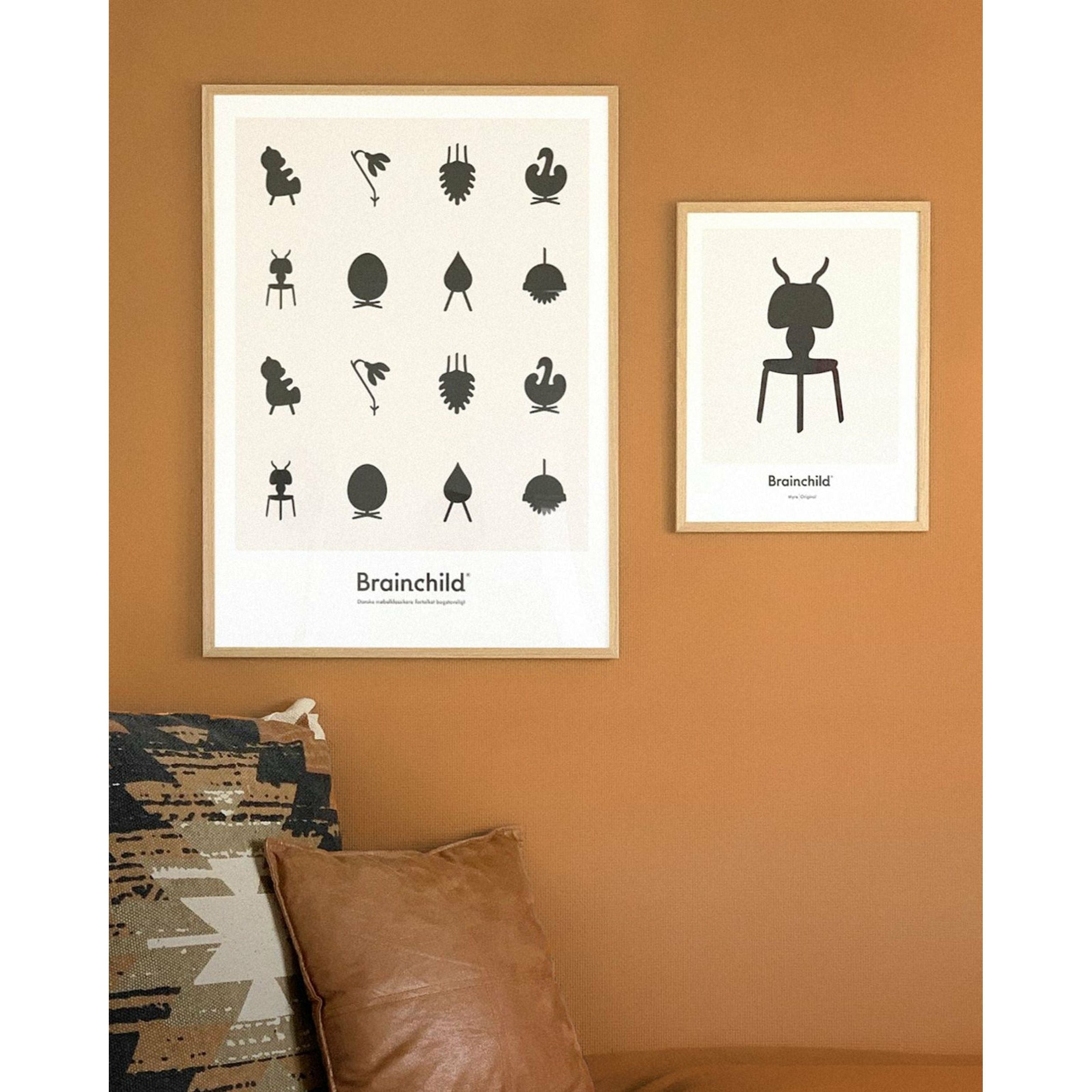[product_category]-Brainchild Ant Design Icon Poster, Brass Coloured Frame 70 X100 Cm, Grey-Brainchild-IG-41004-D-BRA-2