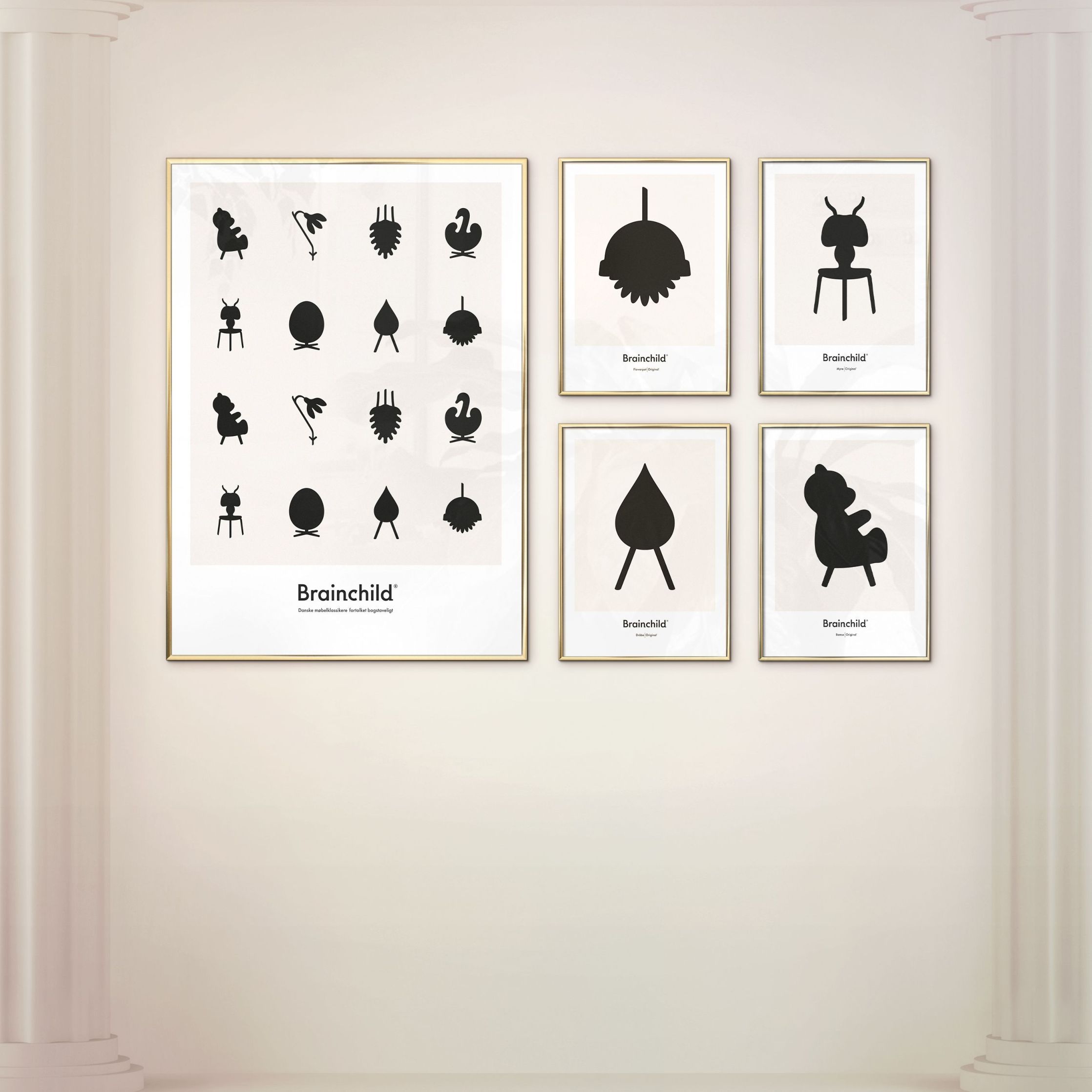 [product_category]-Brainchild Ant Design Icon Poster, Frame Made Of Black Lacquered Wood 30x40 Cm, Grey-Brainchild-IG-41002-C-BRA-7