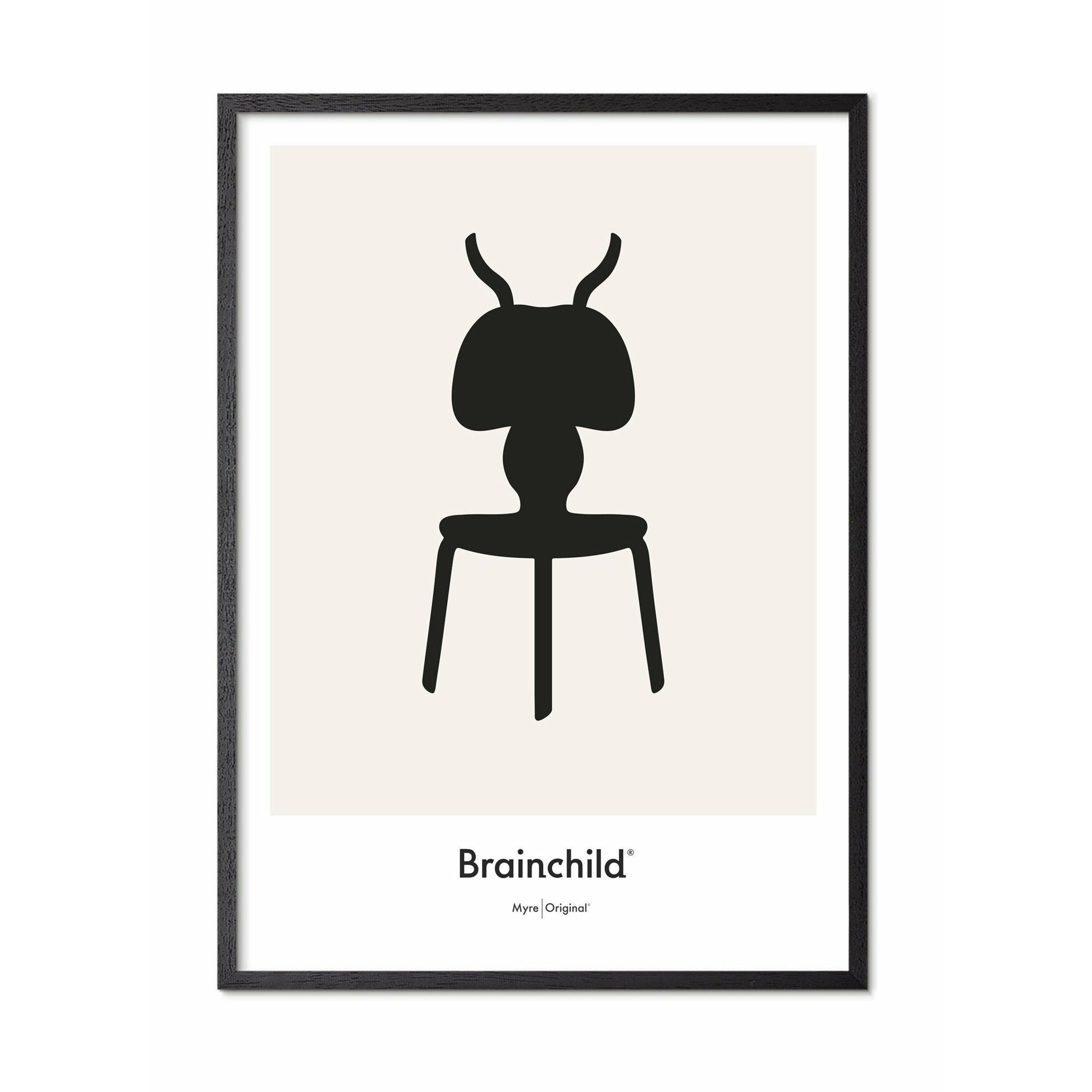 [product_category]-Brainchild Ant Design Icon Poster, Frame Made Of Black Lacquered Wood 70 X100 Cm, Grey-Brainchild-IG-41004-C-BRA-1