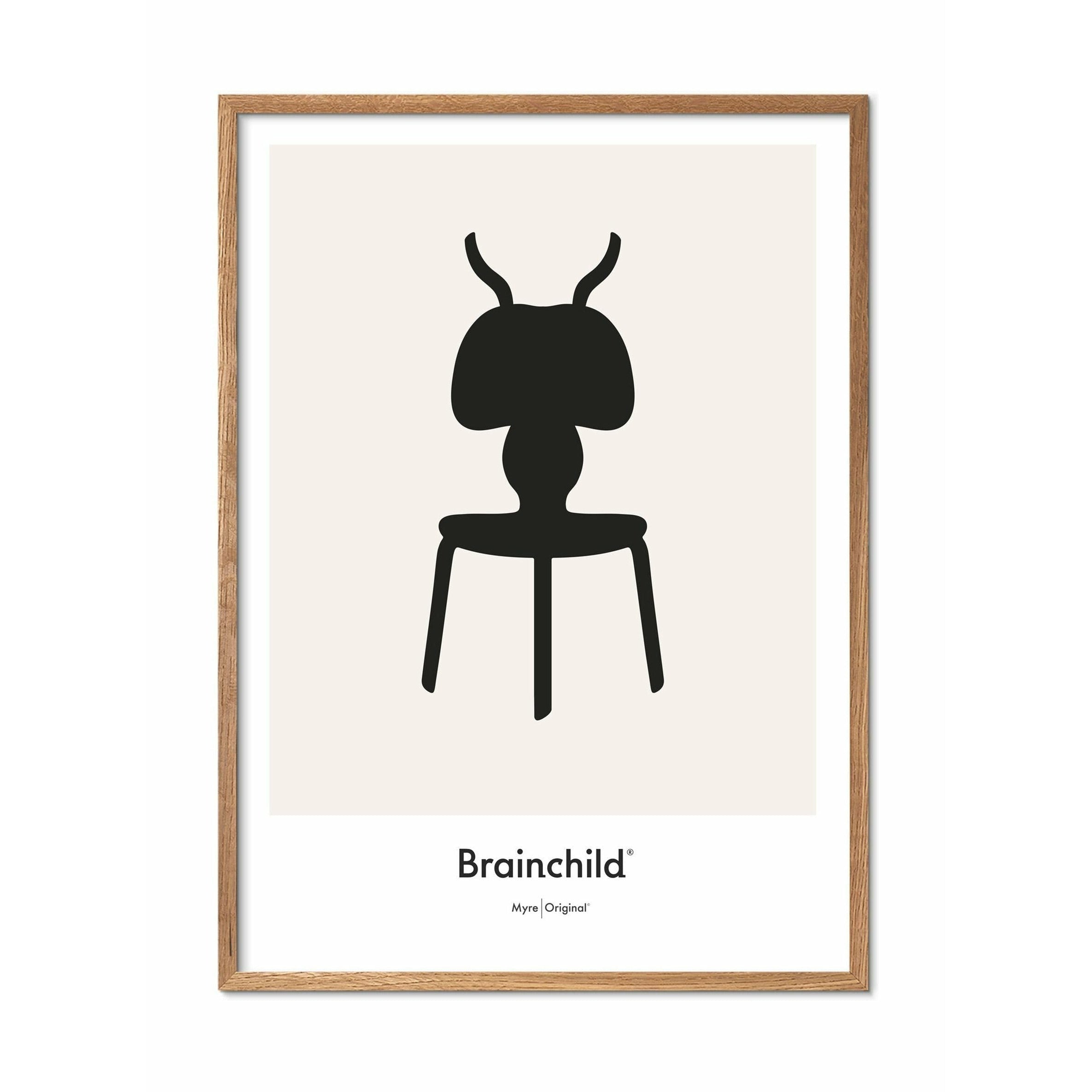[product_category]-Brainchild Ant Design Icon Poster, Frame Made Of Light Wood 70 X100 Cm, Grey-Brainchild-IG-41004-A-BRA-1