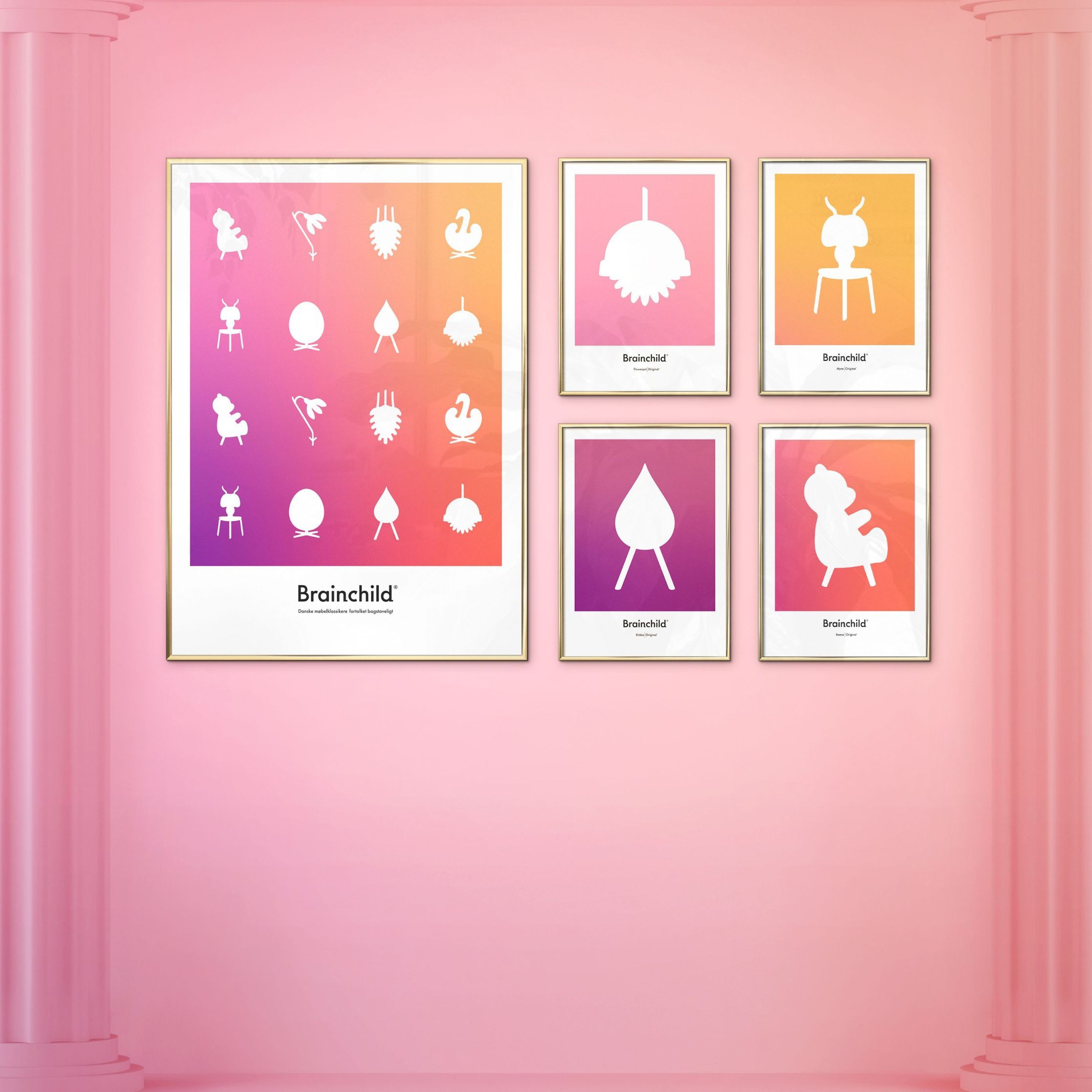 [product_category]-Brainchild Design Icon Poster, Brass Frame 50 X70 Cm, Colour-Brainchild-IF-00003-D-BRA-3