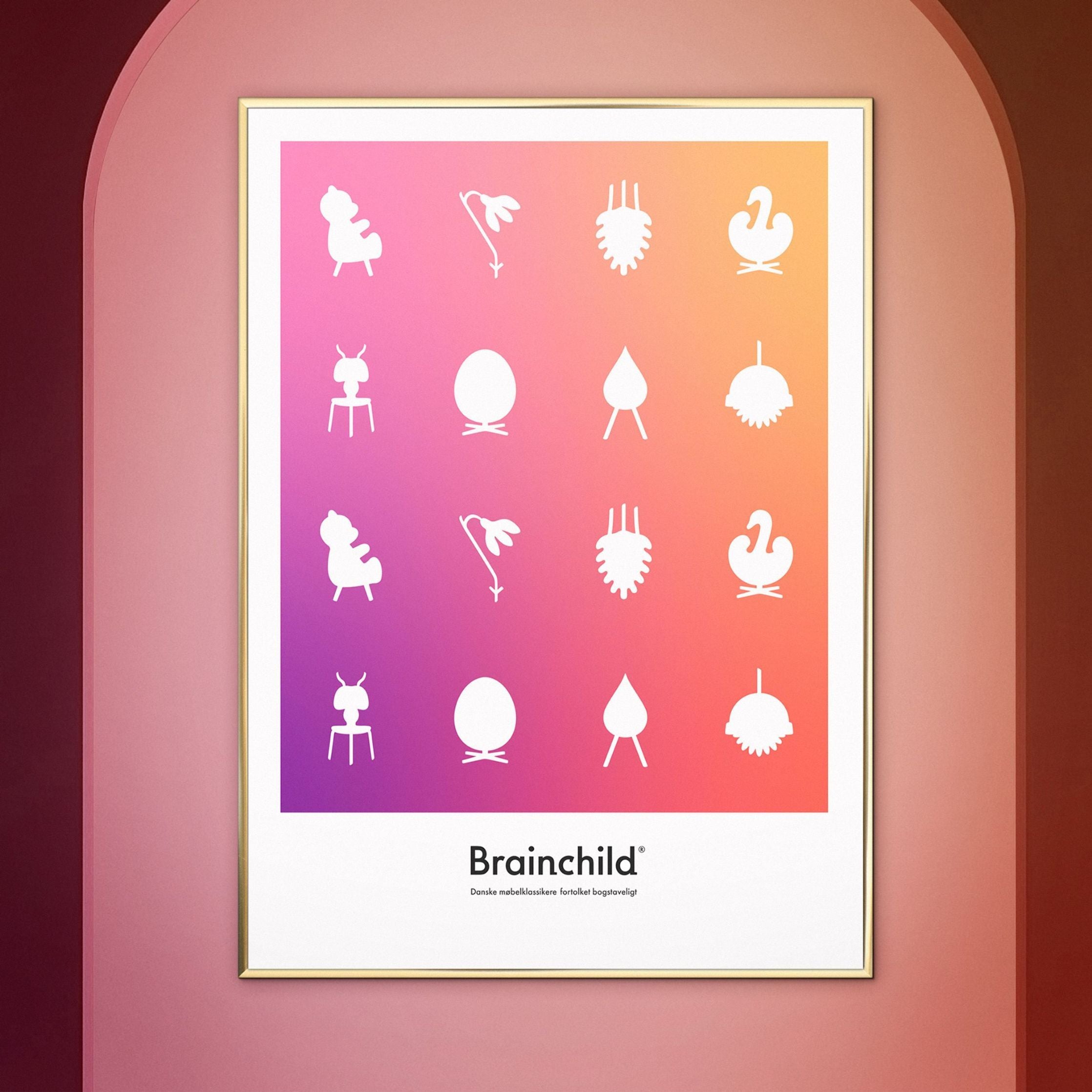 [product_category]-Brainchild Design Icon Poster, Brass Frame 70 X100 Cm, Colour-Brainchild-IF-00004-D-BRA-5