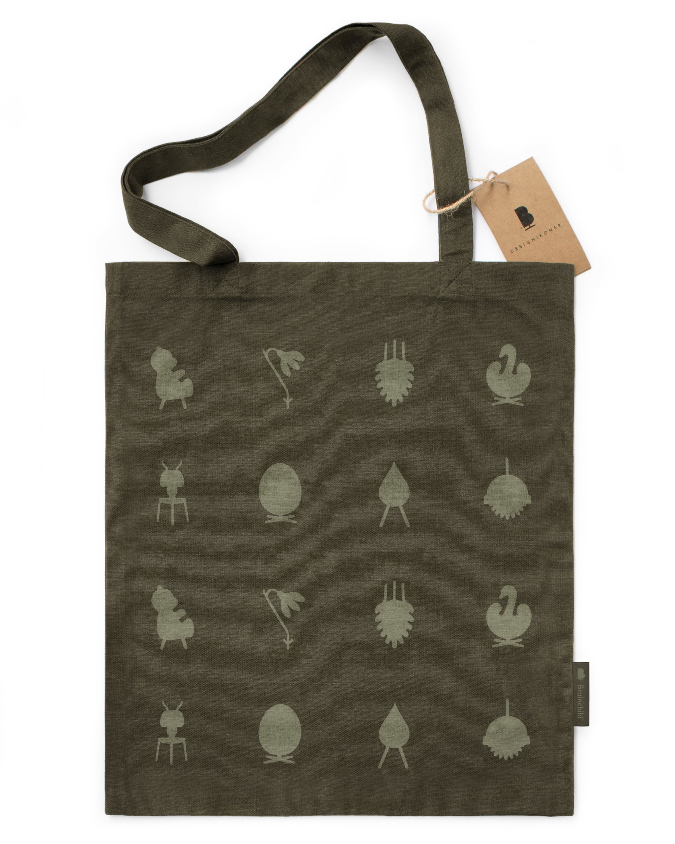 [product_category]-Brainchild Designikoner Mulepose, Grøn-Allbuy.store-Totebag-Green-BRA-1