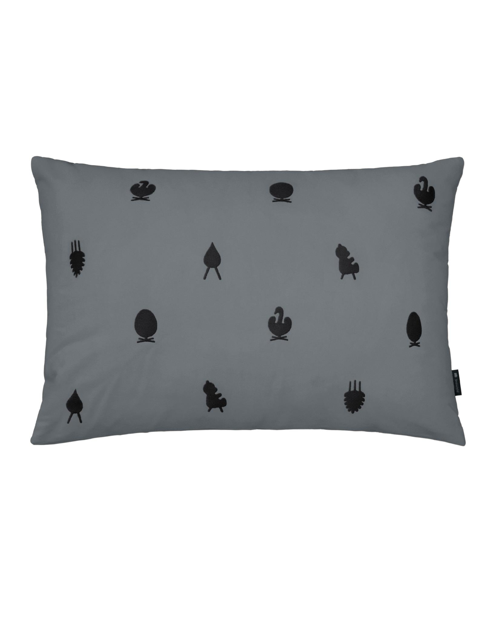 [product_category]-Brainchild Designikoner Sofa Cushion 40x60 Cm, Grey-Brainchild-4004-BRA-1