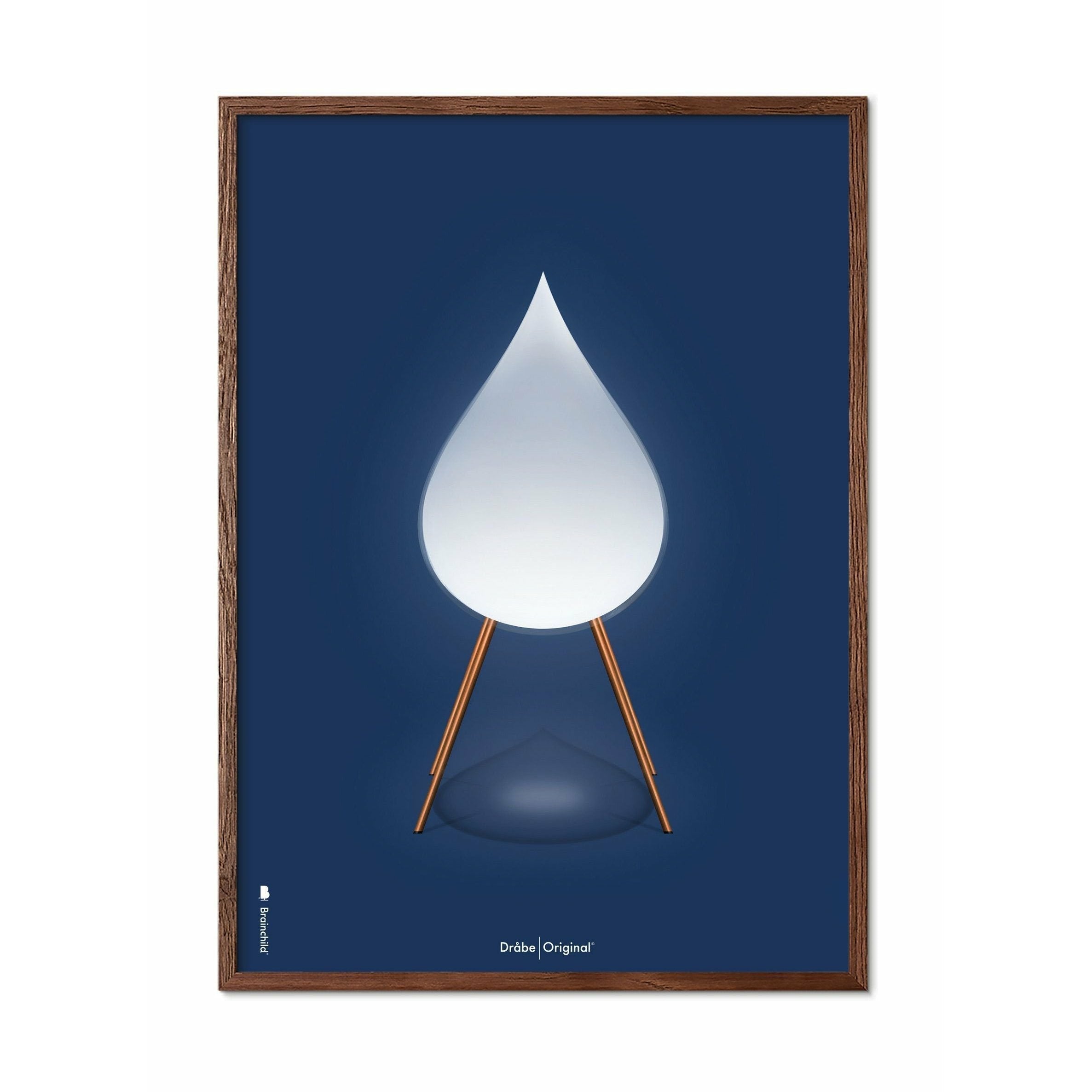 [product_category]-Brainchild Drop Classic Poster, Dark Wood Frame A5, Dark Blue Background-Brainchild-52001-B-BRA-1