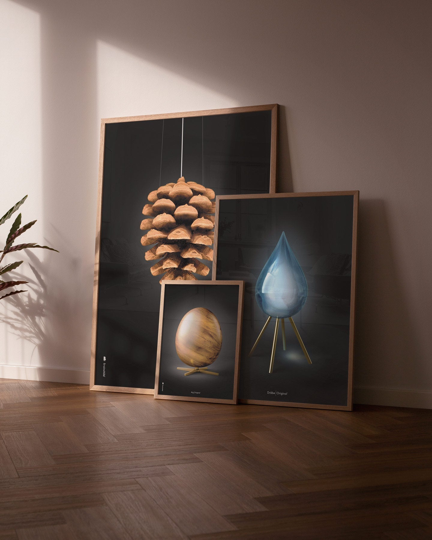 [product_category]-Brainchild Drop Classic Poster, Frame Made Of Light Wood 70x100 Cm, Black Background-Brainchild-53004-A-BRA-4
