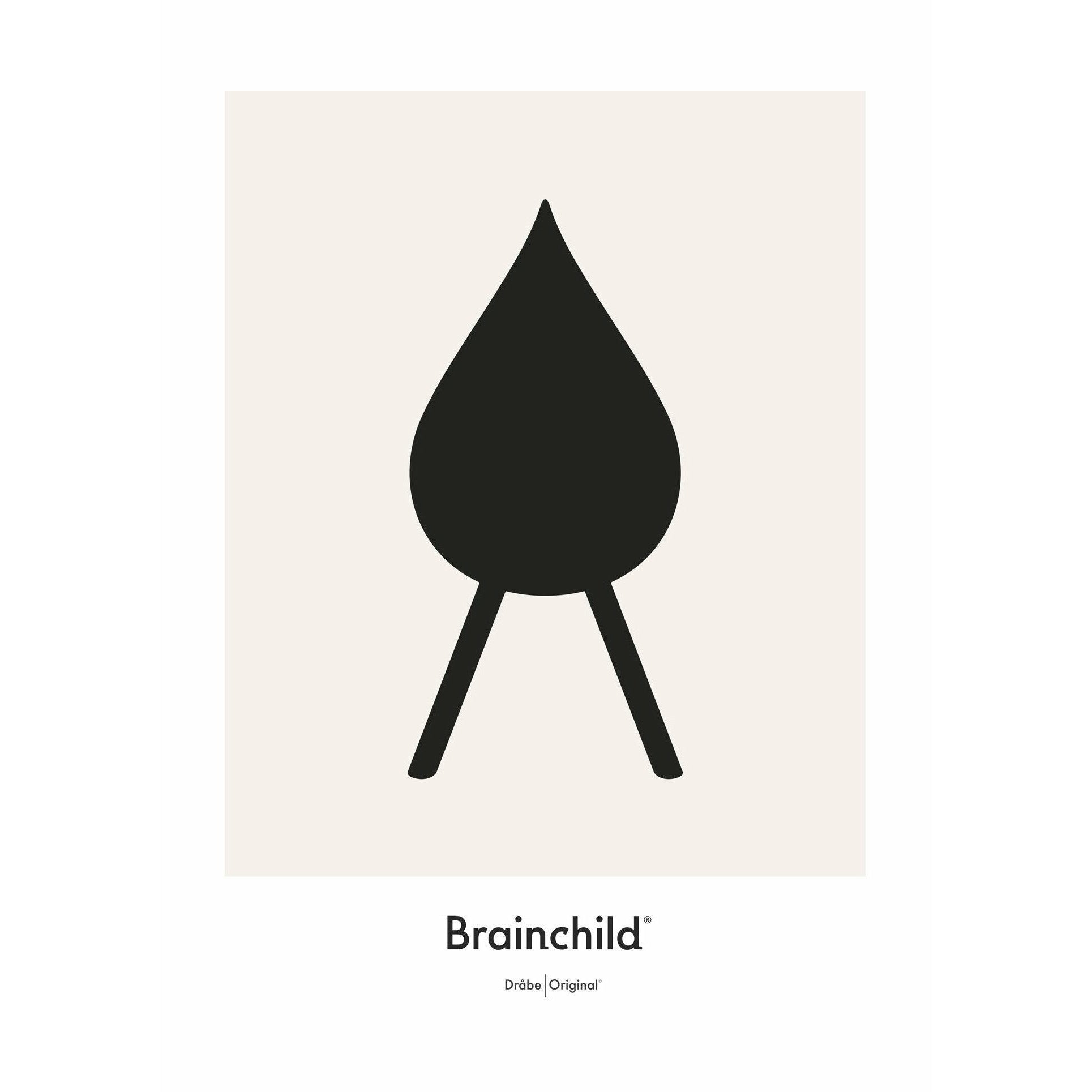 Brainchild Drop Design Icon Poster ohne Rahmen 70 x100 cm, grau