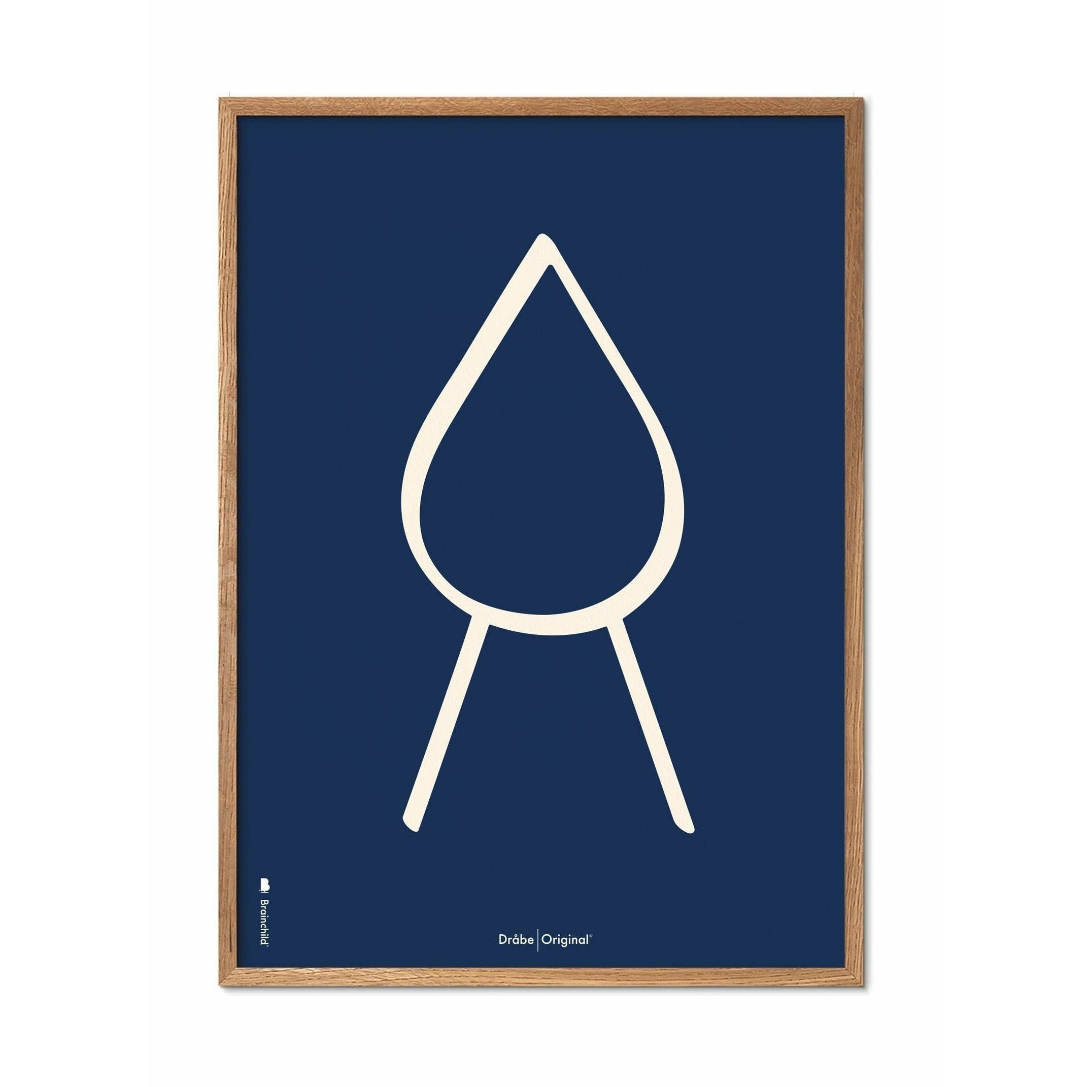 [product_category]-Brainchild Drop Line Poster, Light Wood Frame A5, Blue Background-Brainchild-B-51001-A-BRA-1