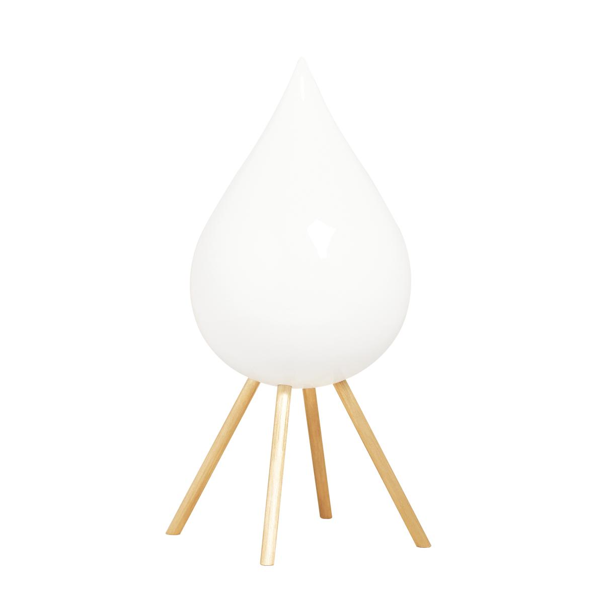 Plaushild Drop de madera Figura White de caoba, base de latón