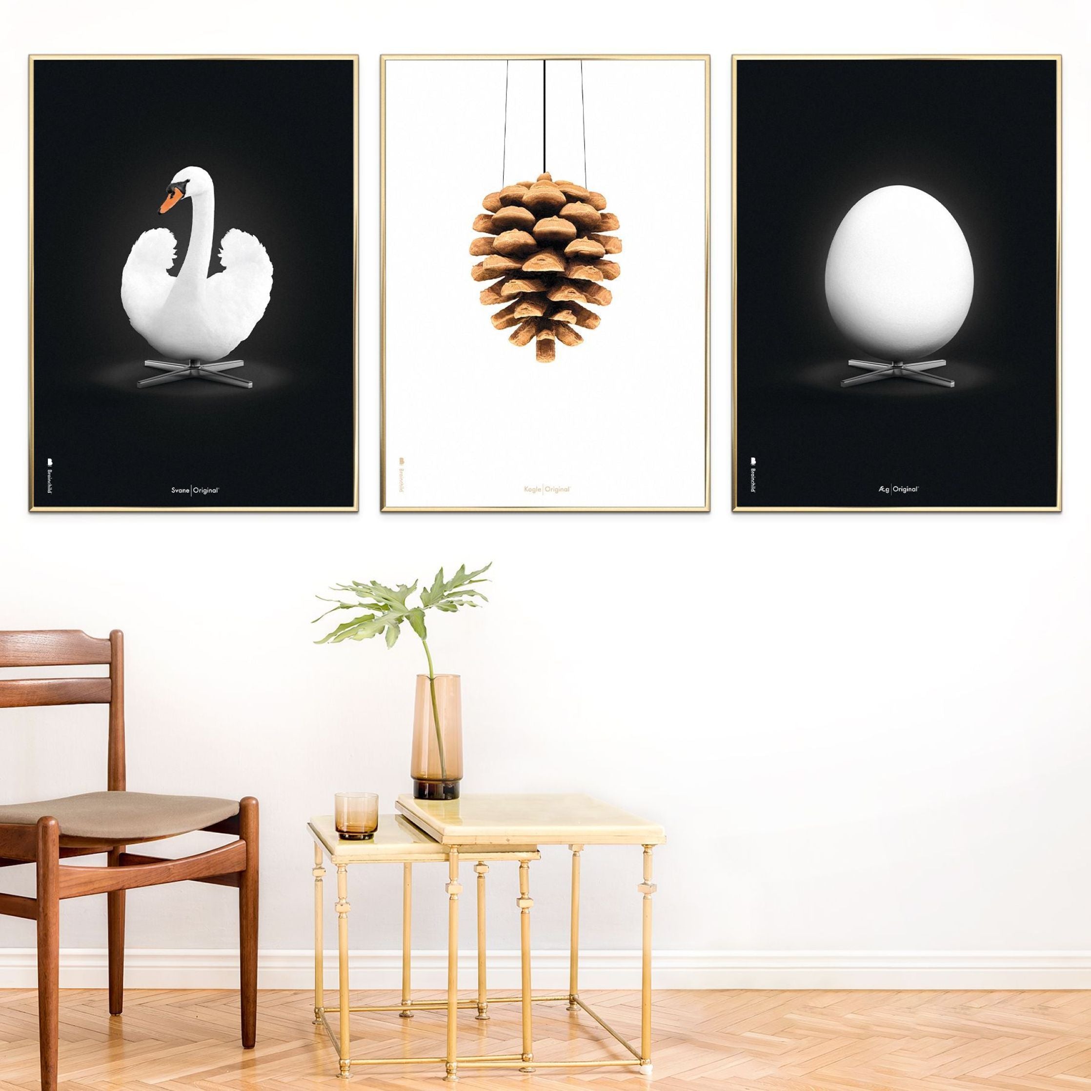 [product_category]-Brainchild Egg Classic Poster, Brass Colored Frame A5, Black Background-Brainchild-12001-D-BRA-3