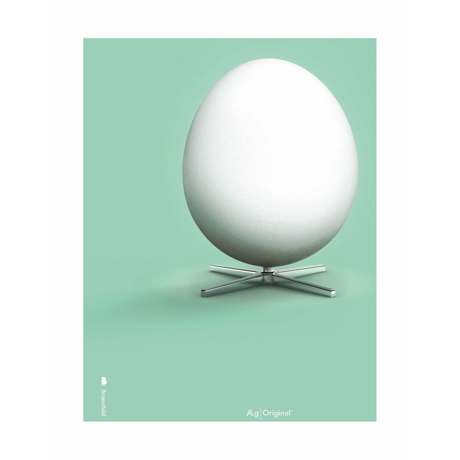 Brainchild Egg Classic plakat uden ramme 30 x40 cm, myntegrøn baggrund