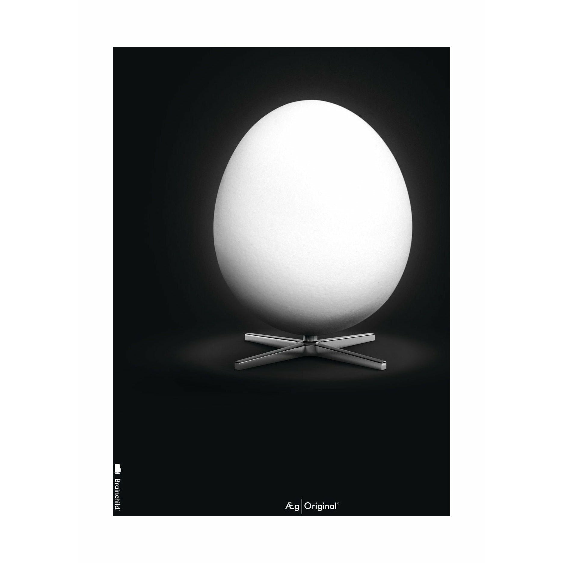 Brainchild Egg Classic Poster zonder frame 30x40 cm, zwarte achtergrond