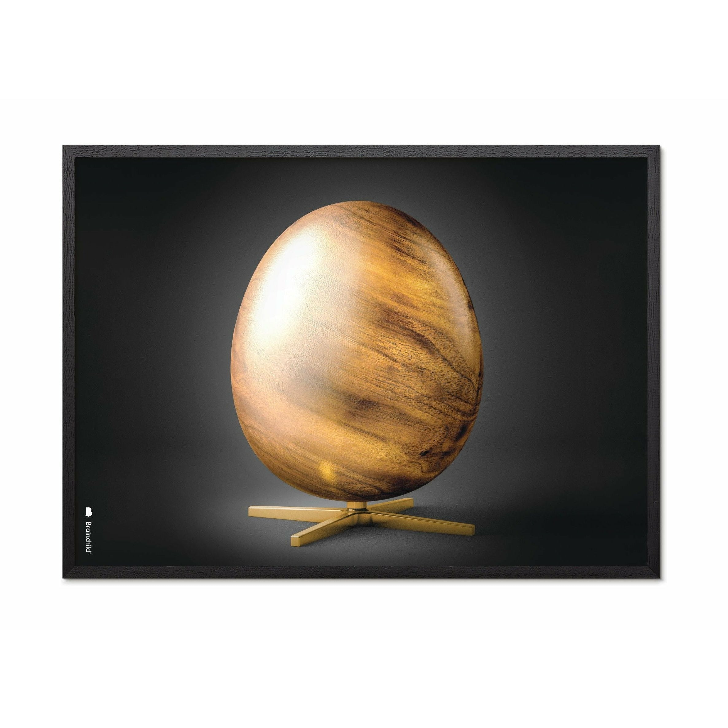 Brainchild Egg Cross Format Poster, Frame In Black Lacquered Wood 30x40 Cm, Black