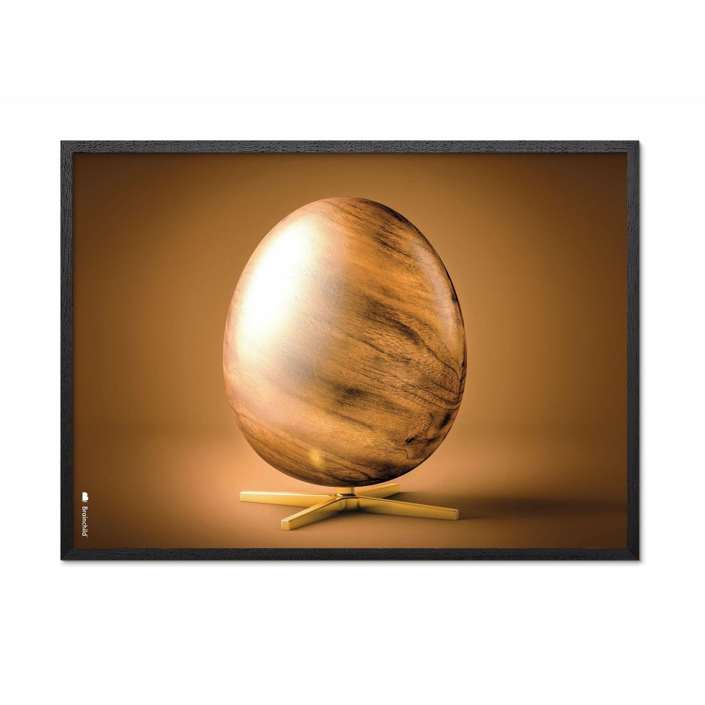 Brainchild Egg Cross Format Poster, frame in zwart gelakt hout 30x40 cm, bruin