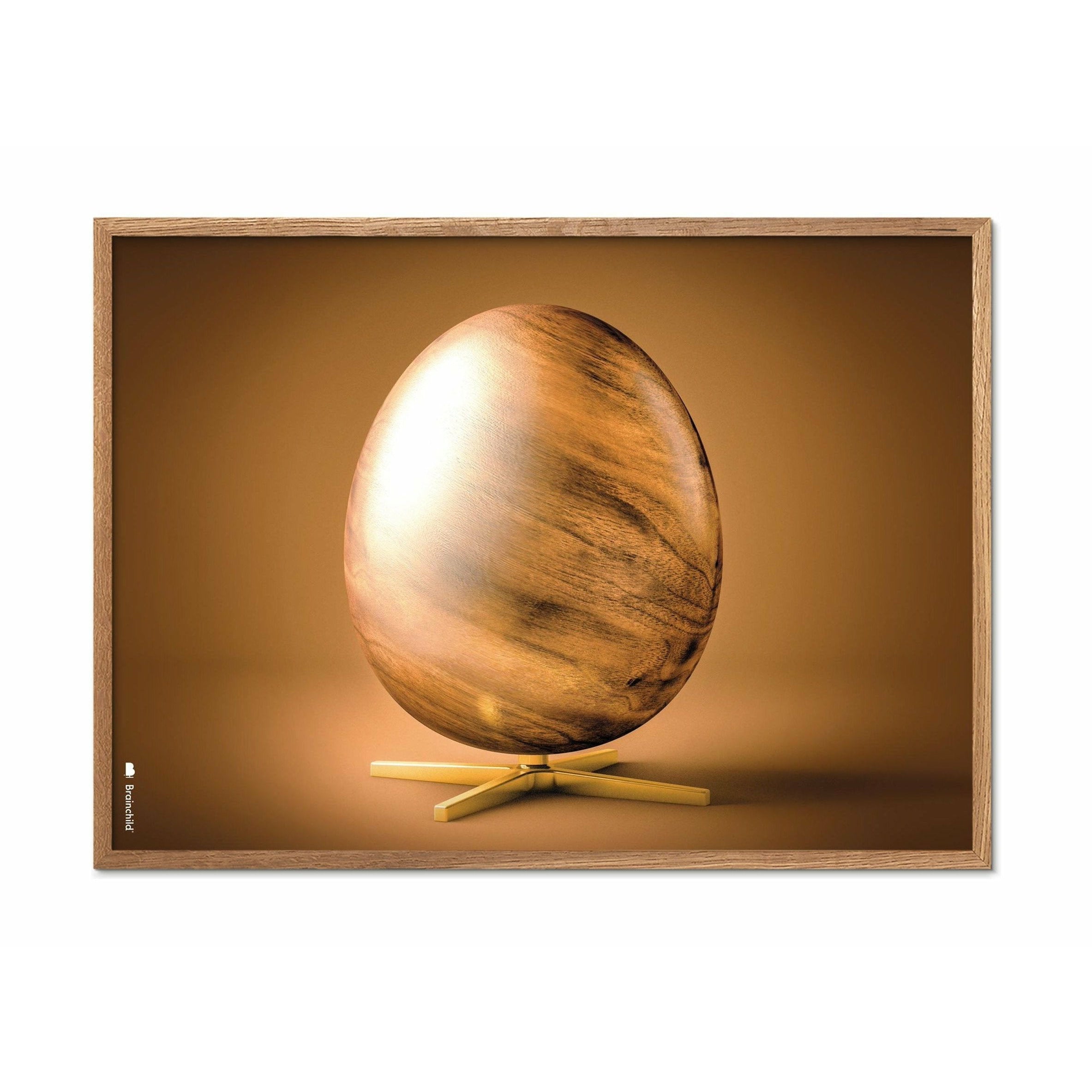 Brainchild Egg Cross Format Poster, frame gemaakt van licht hout A5, bruin