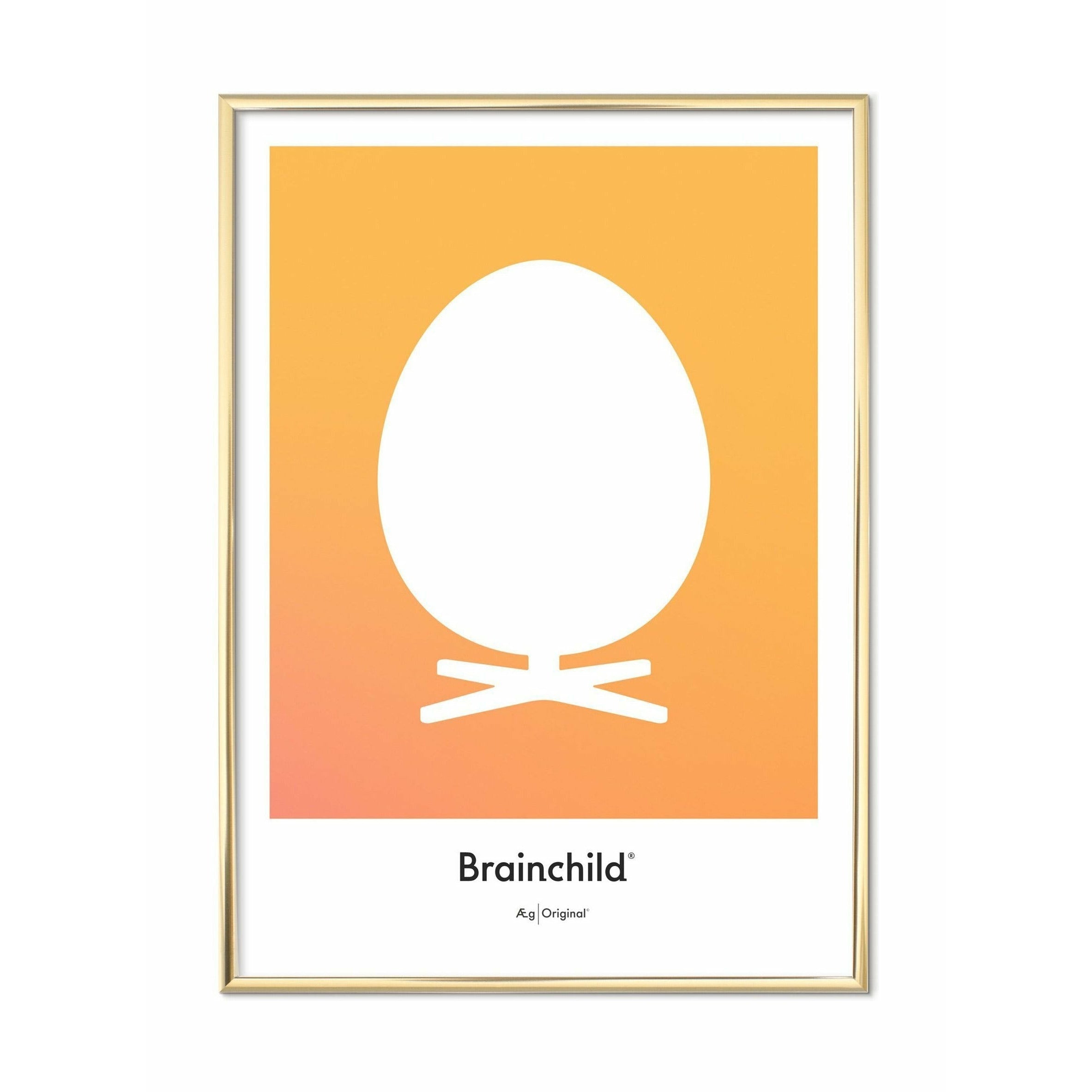 [product_category]-Brainchild Egg Design Icon Poster, Brass Frame 50 X70 Cm, Yellow-Brainchild-IF-11003-D-BRA-1