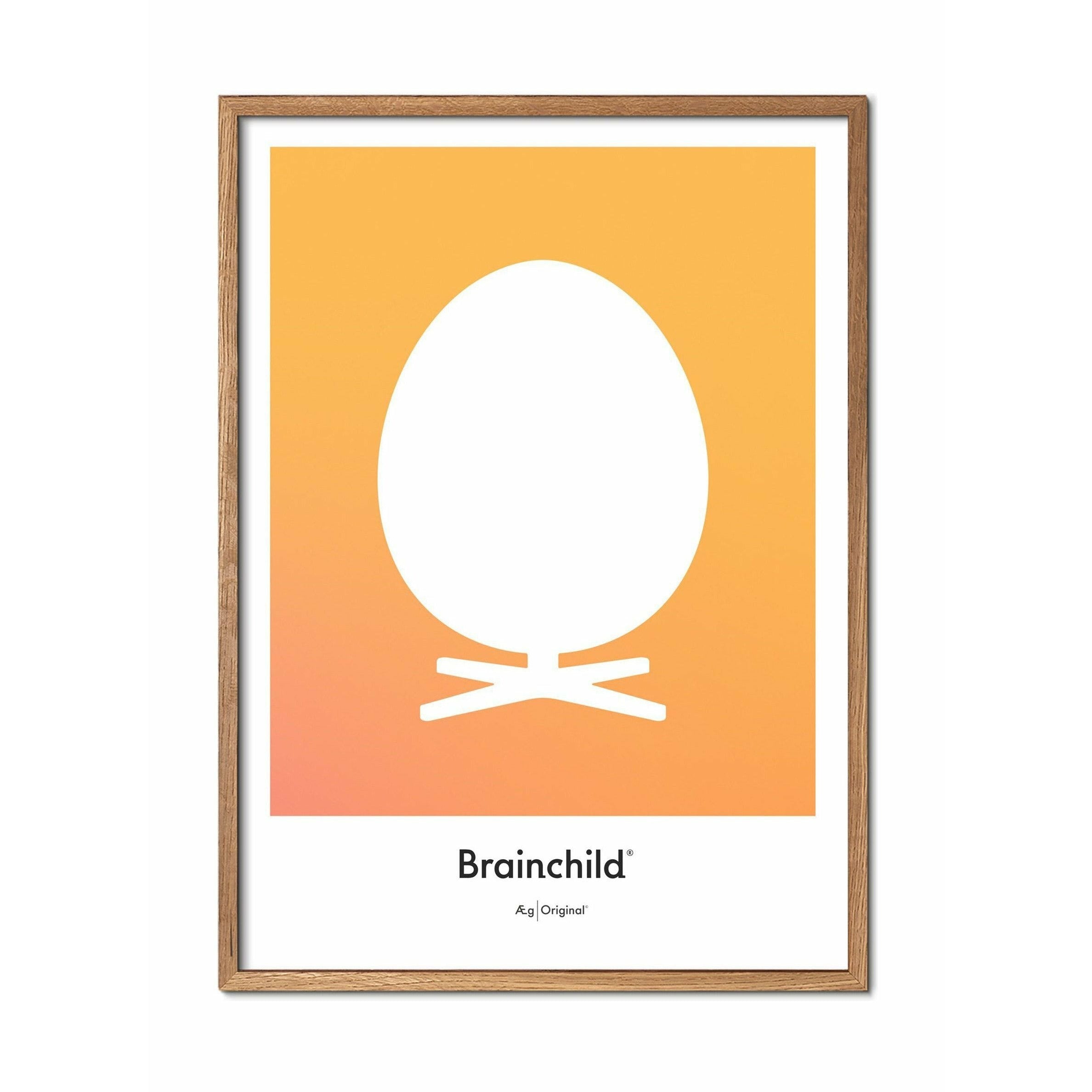 [product_category]-Brainchild Egg Design Icon Poster, Frame Made Of Light Wood 70 X100 Cm, Yellow-Brainchild-IF-11004-A-BRA-1