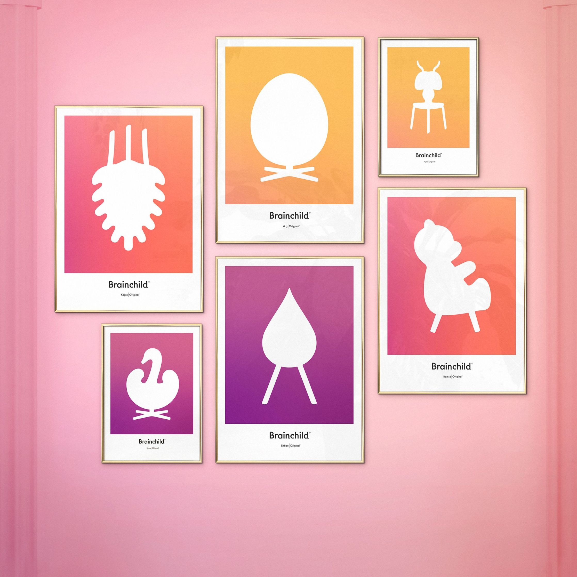 [product_category]-Brainchild Egg Design Icon Poster, Frame Made Of Light Wood 70 X100 Cm, Yellow-Brainchild-IF-11004-A-BRA-5
