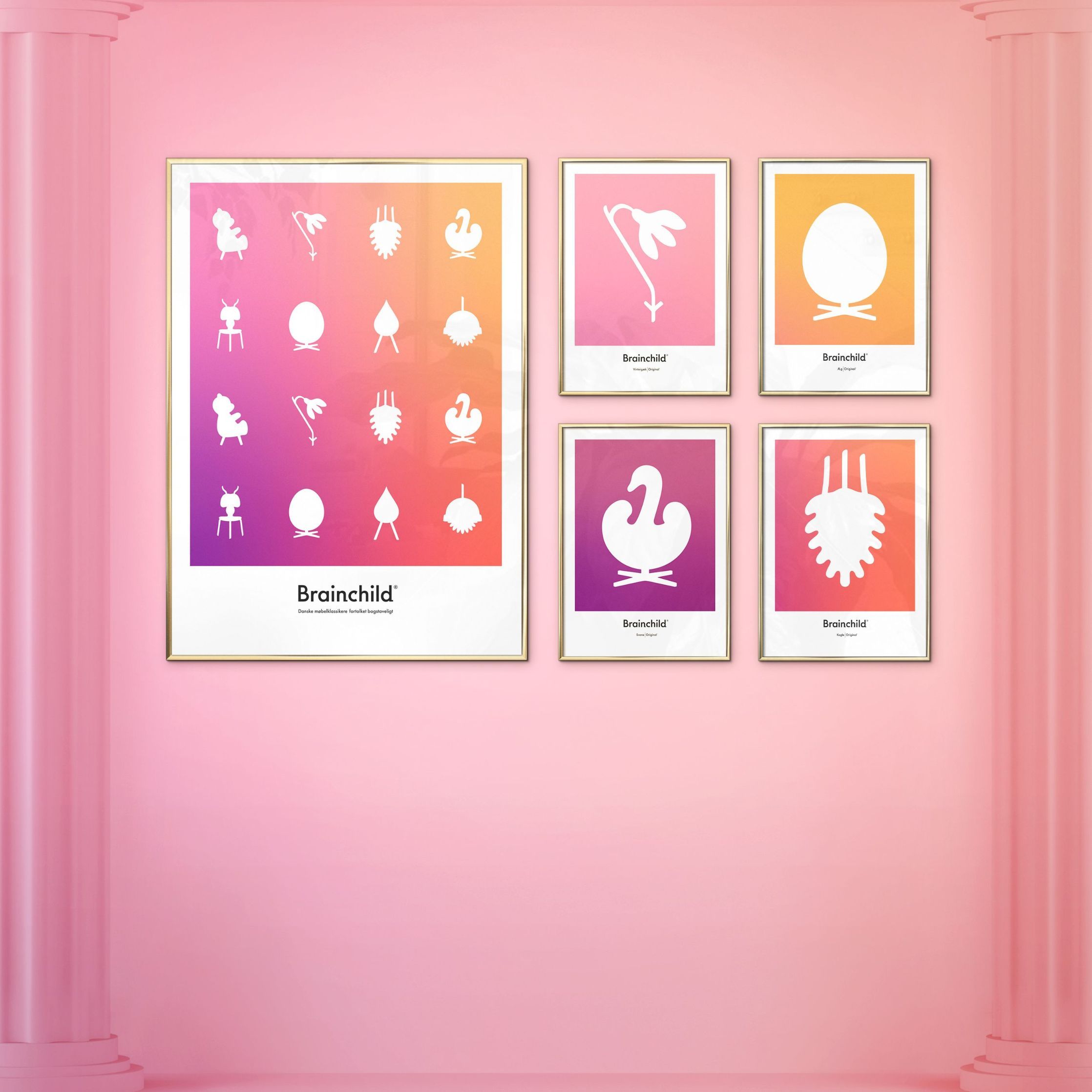 [product_category]-Brainchild Egg Design Icon Poster, Frame Made Of Light Wood 70 X100 Cm, Yellow-Brainchild-IF-11004-A-BRA-6