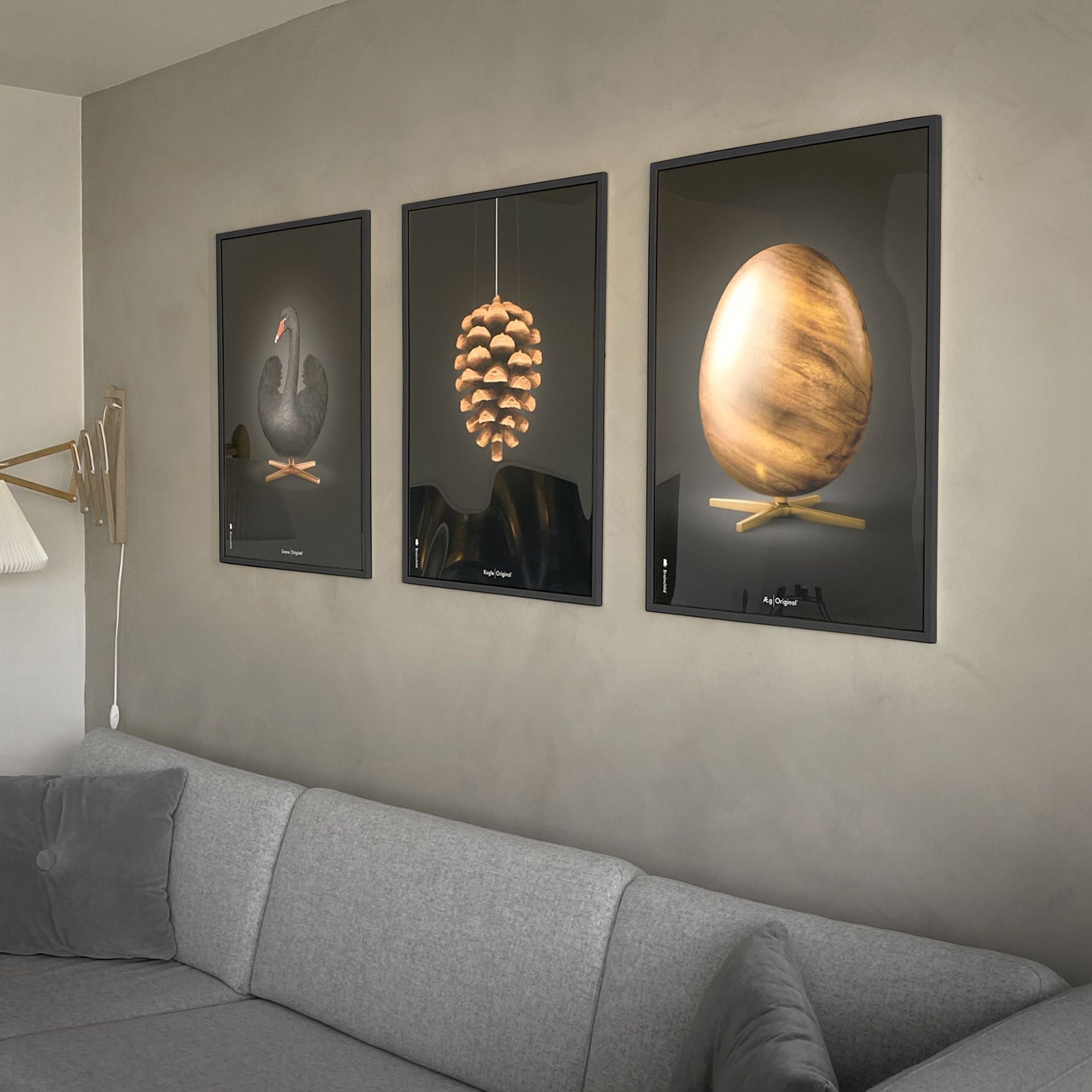 [product_category]-Brainchild Egg Figures Poster, Brass Coloured Frame 30 X40 Cm, Black-Brainchild-16002-D-BRA-8