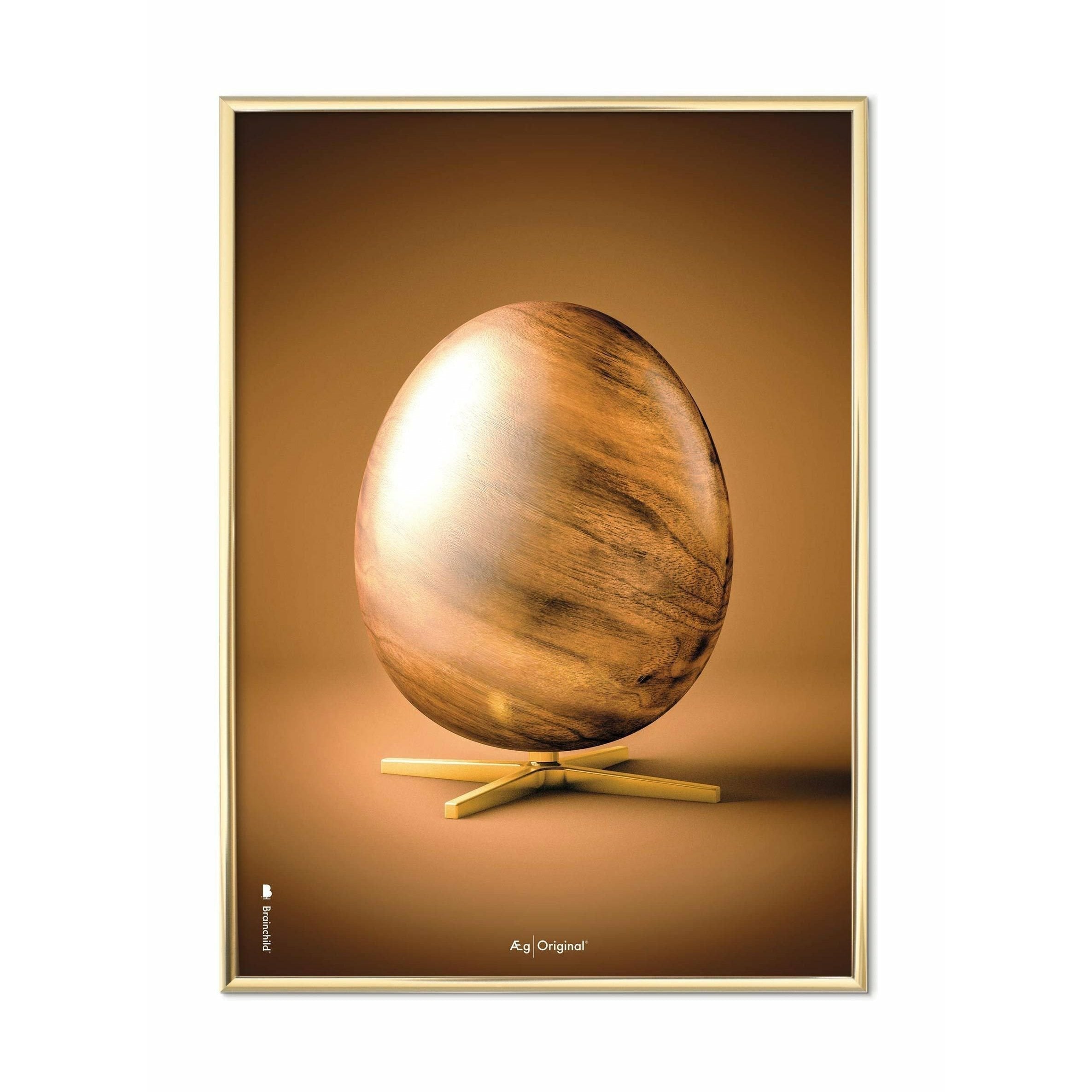 [product_category]-Brainchild Egg Figures Poster, Brass Coloured Frame 50 X70 Cm, Brown-Brainchild-11003-D-BRA-1