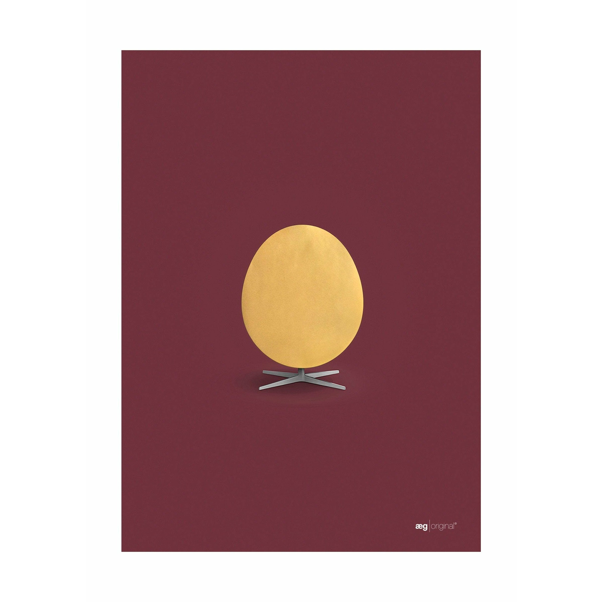 Brainchild Egg Poster Without Frame A5, Gold/Bordeaux Background