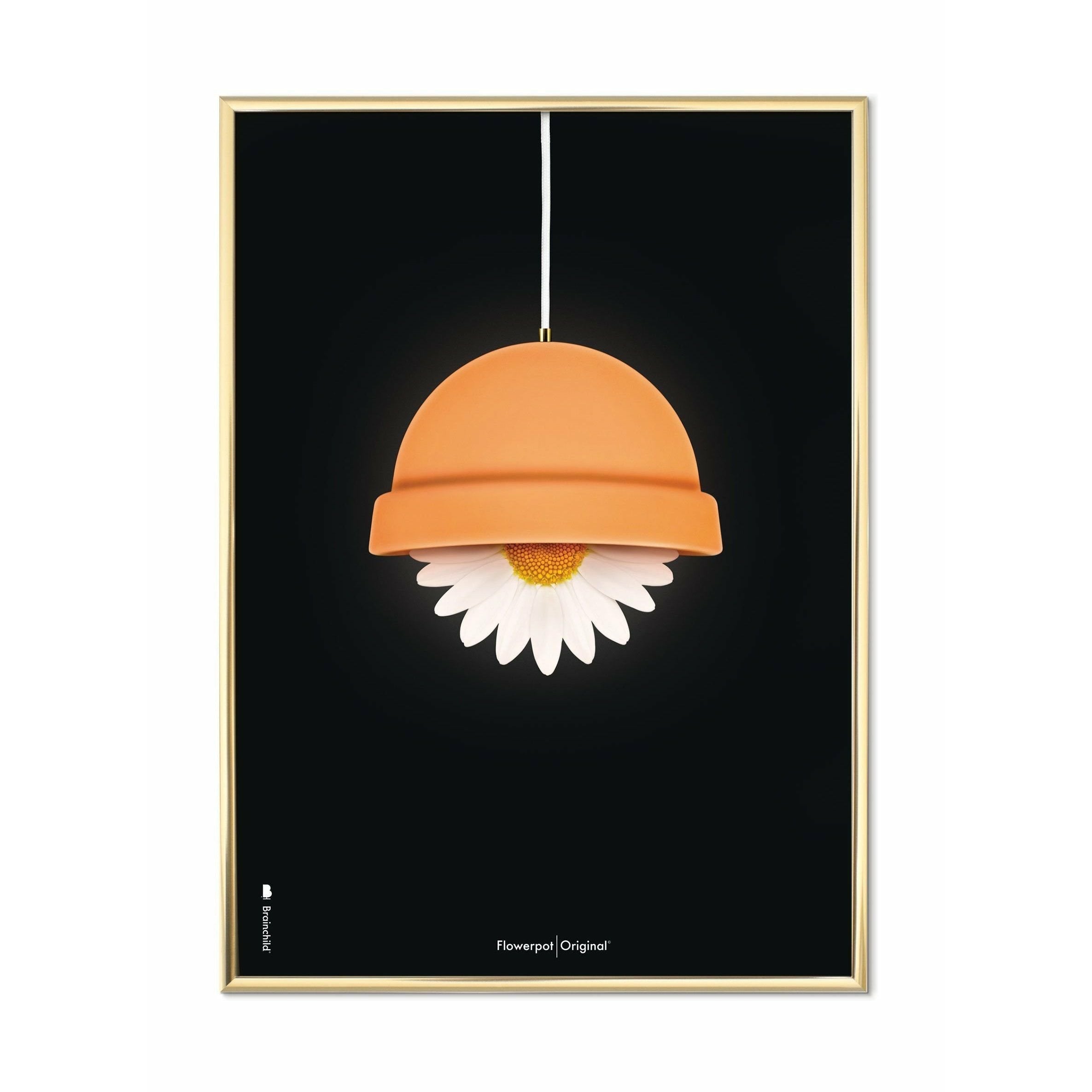 [product_category]-Brainchild Flowerpot Classic Poster, Brass Frame 30x40 Cm, Black Background-Brainchild-81002-D-BRA-1