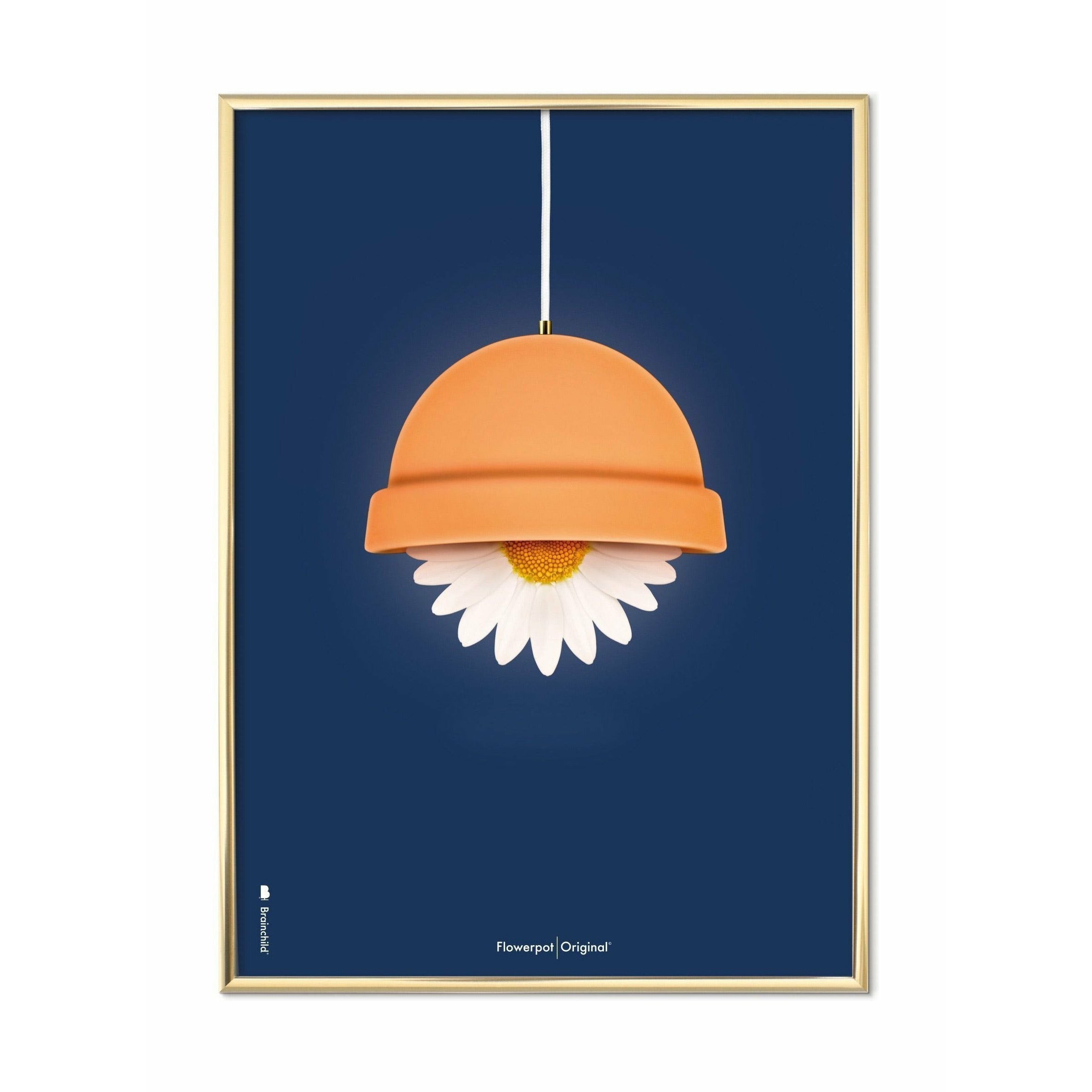 [product_category]-Brainchild Flowerpot Classic Poster, Brass Frame 70x100 Cm, Dark Blue Background-Brainchild-82004-D-BRA-1