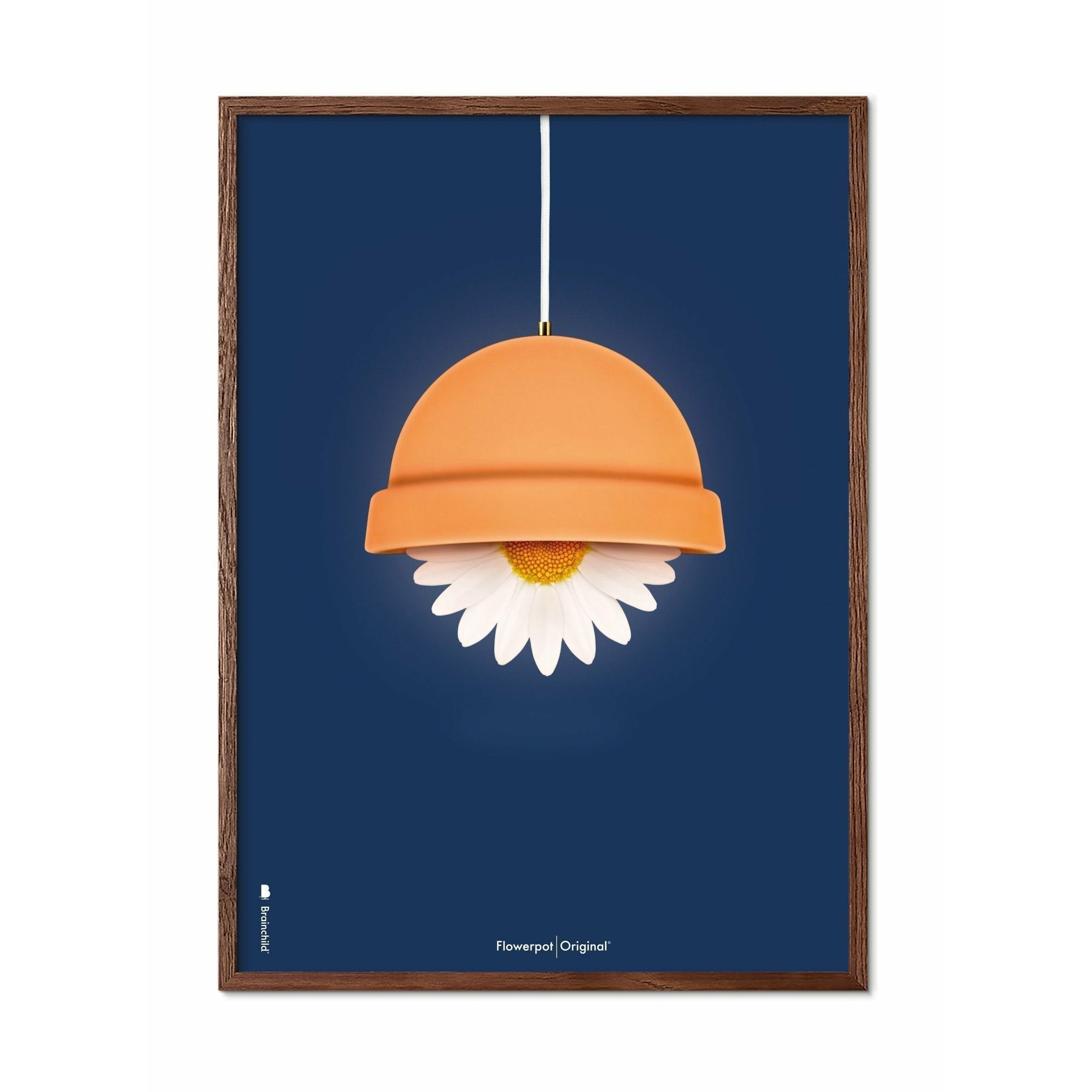 [product_category]-Brainchild Flowerpot Classic Poster, Dark Wood Frame 70x100 Cm, Dark Blue Background-Brainchild-82004-B-BRA-1