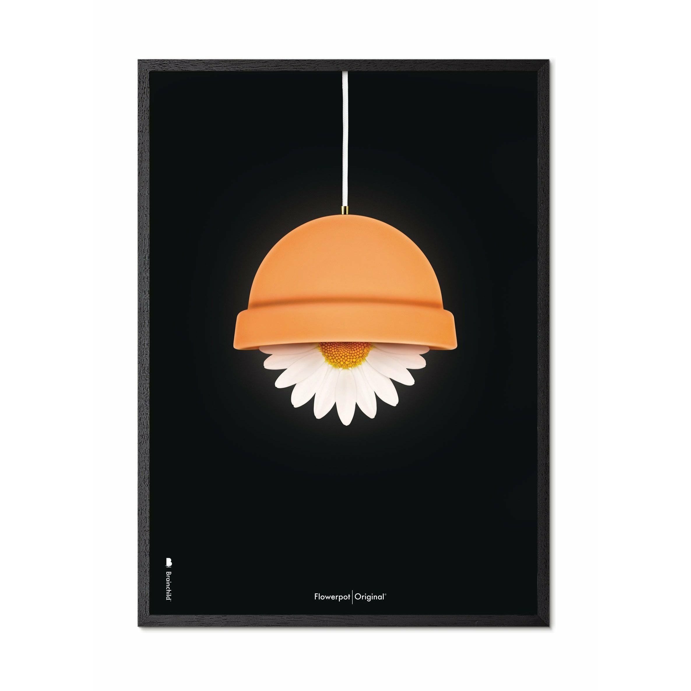 [product_category]-Brainchild Flowerpot Classic Poster, Frame In Black Lacquered Wood 30x40 Cm, Black Background-Brainchild-81002-C-BRA-1