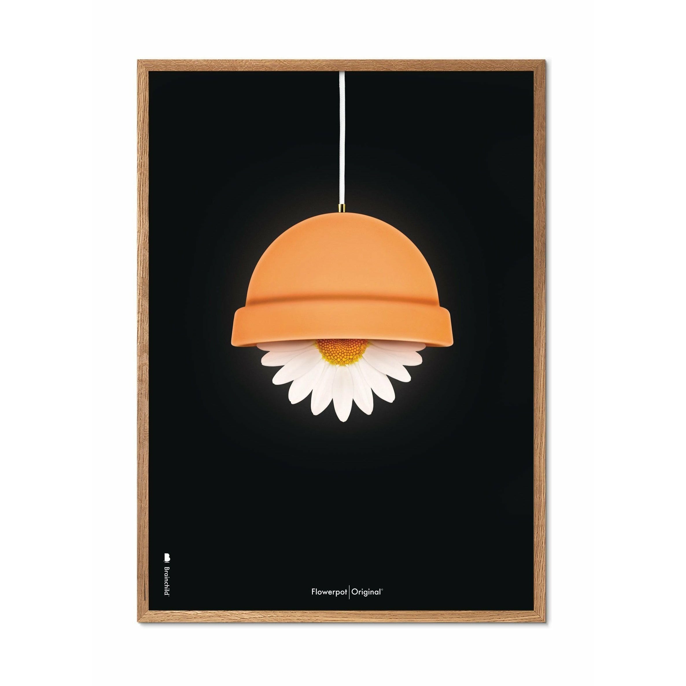 [product_category]-Brainchild Flowerpot Classic Poster, Frame Made Of Light Wood 50x70 Cm, Black Background-Brainchild-81003-A-BRA-1