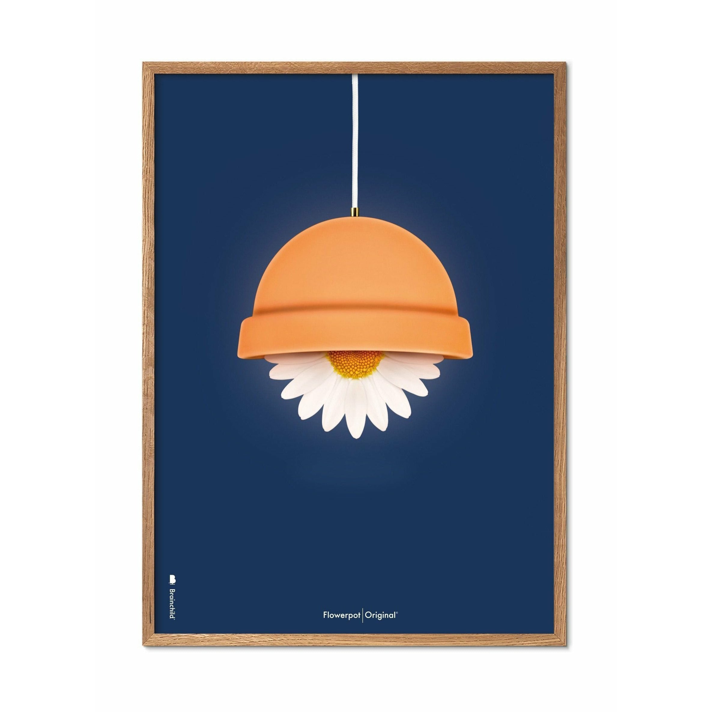 [product_category]-Brainchild Flowerpot Classic Poster, Frame Made Of Light Wood 70x100 Cm, Dark Blue Background-Brainchild-82004-A-BRA-1