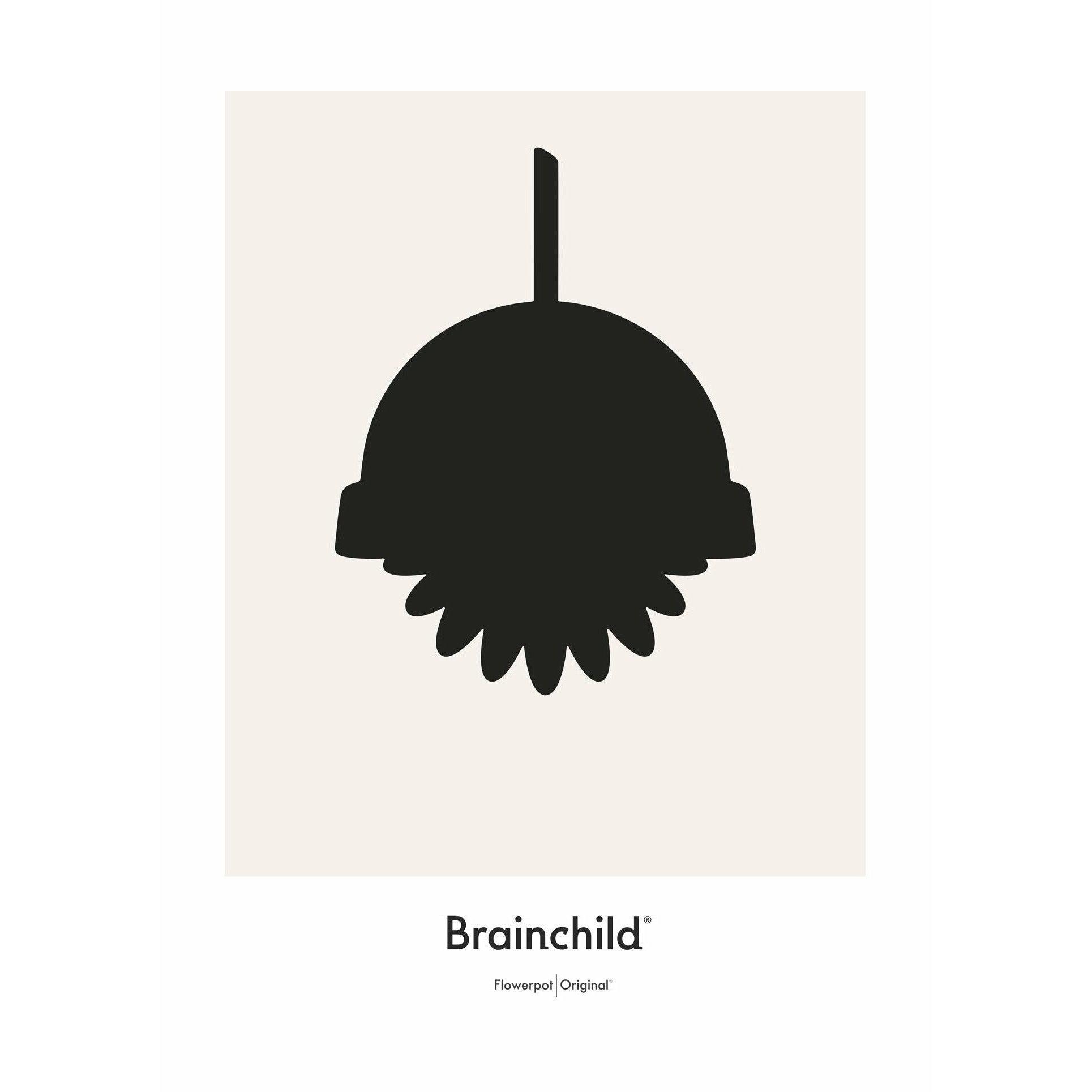 [product_category]-Brainchild Flowerpot Design Icon Poster Without Frame 70 X100 Cm, Grey-Brainchild-IG-81004-BRA-1