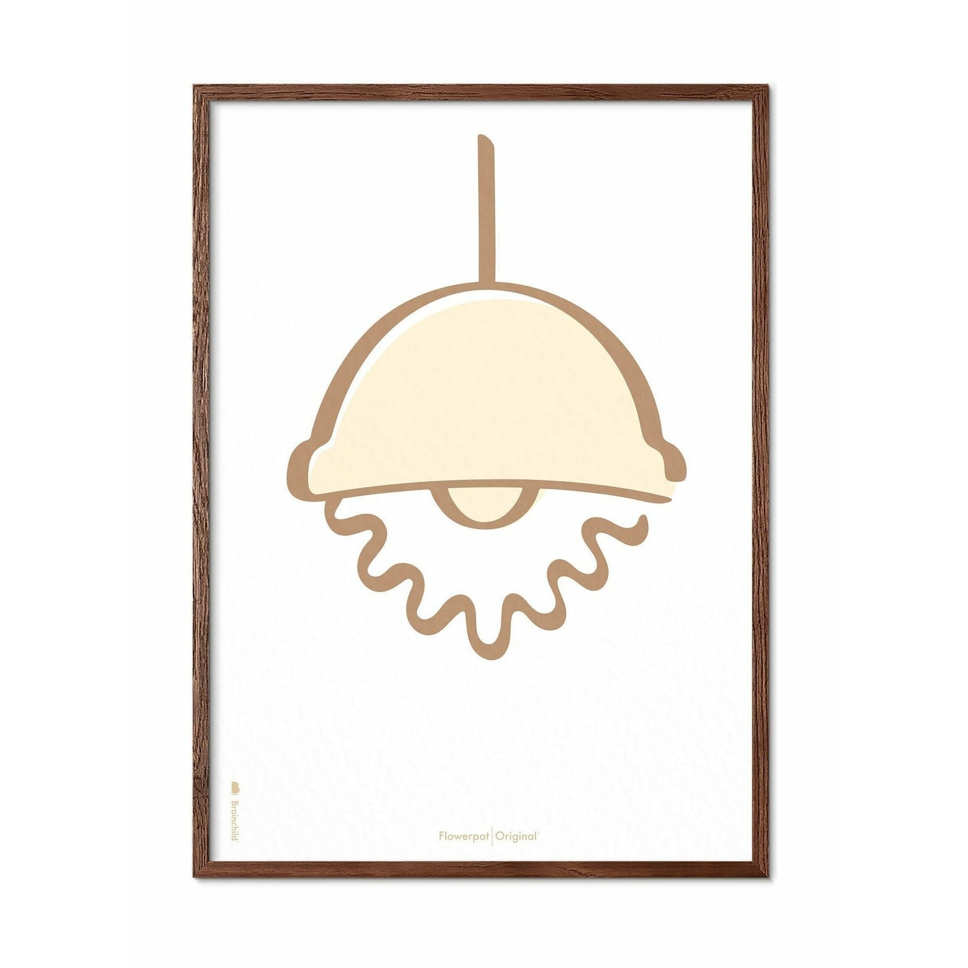 [product_category]-Brainchild Flowerpot Line Poster, Dark Wood Frame A5, White Background-Brainchild-SH-81001-B-BRA-1