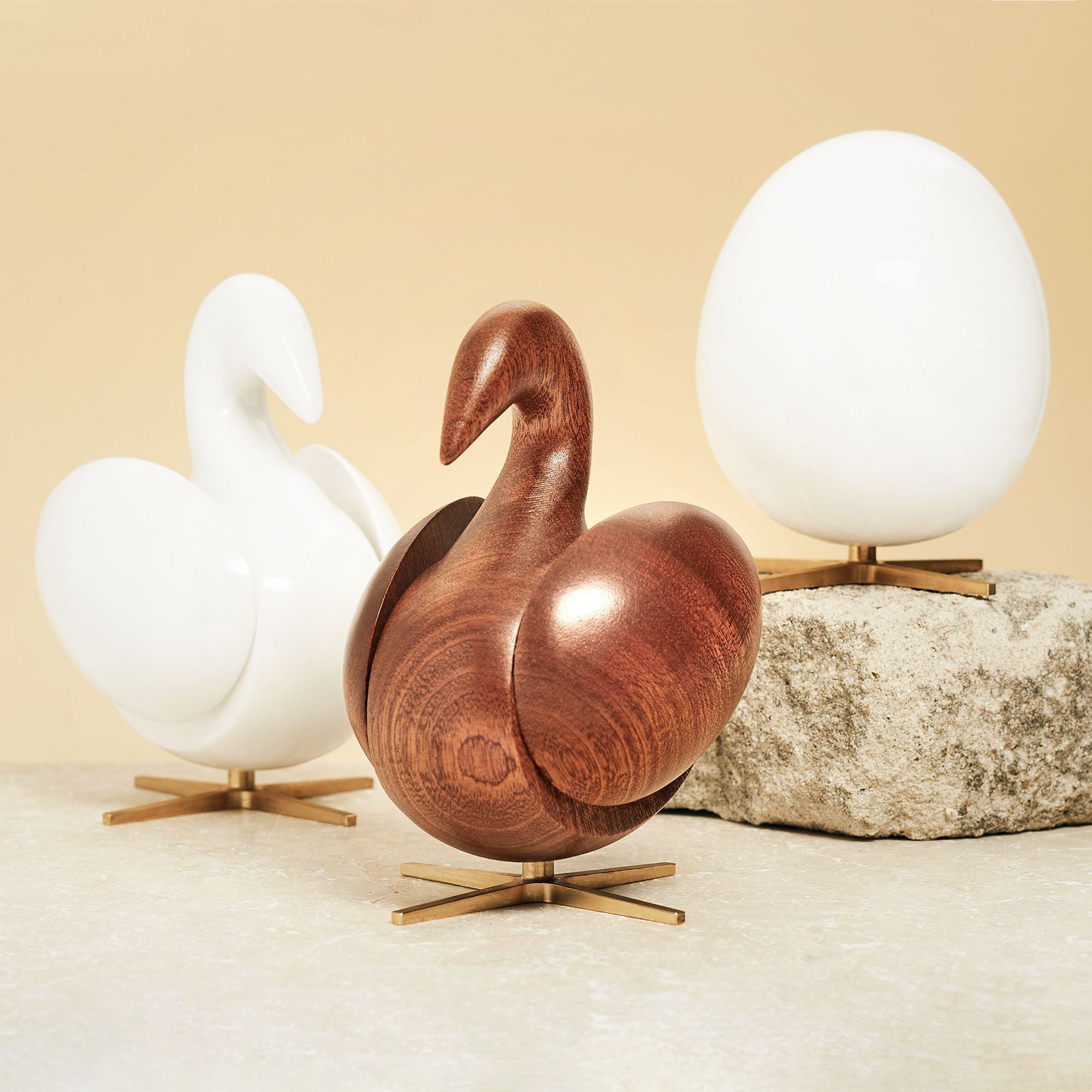 [product_category]-Brainchild Of The Swan Wooden Figure Mahogany, Brass Base-Brainchild-5713713017986-2001-BRA-16