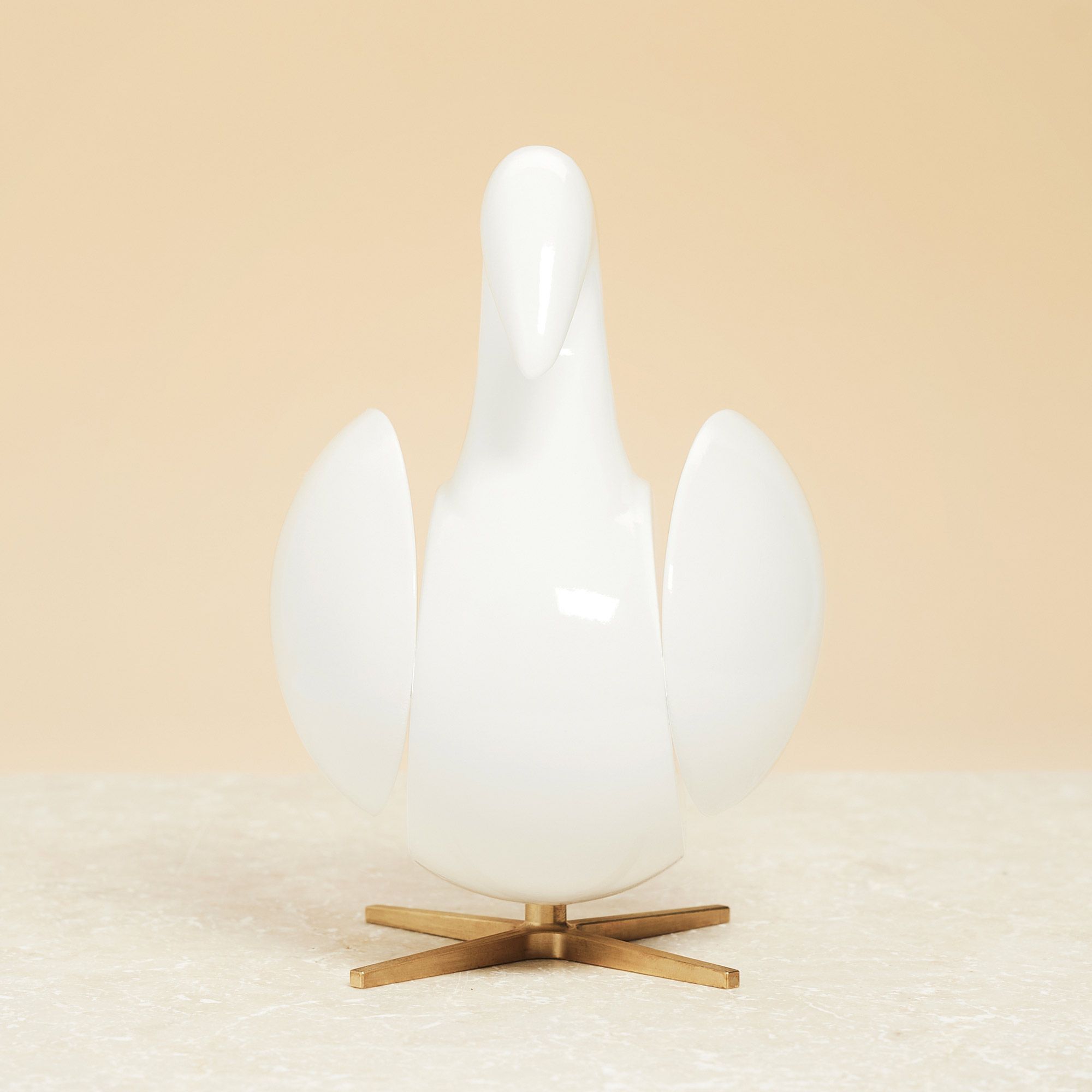 [product_category]-Brainchild Of The Swan Wooden Figure Mahogany White, Brass Base-Brainchild-5713713017962-2003-BRA-4