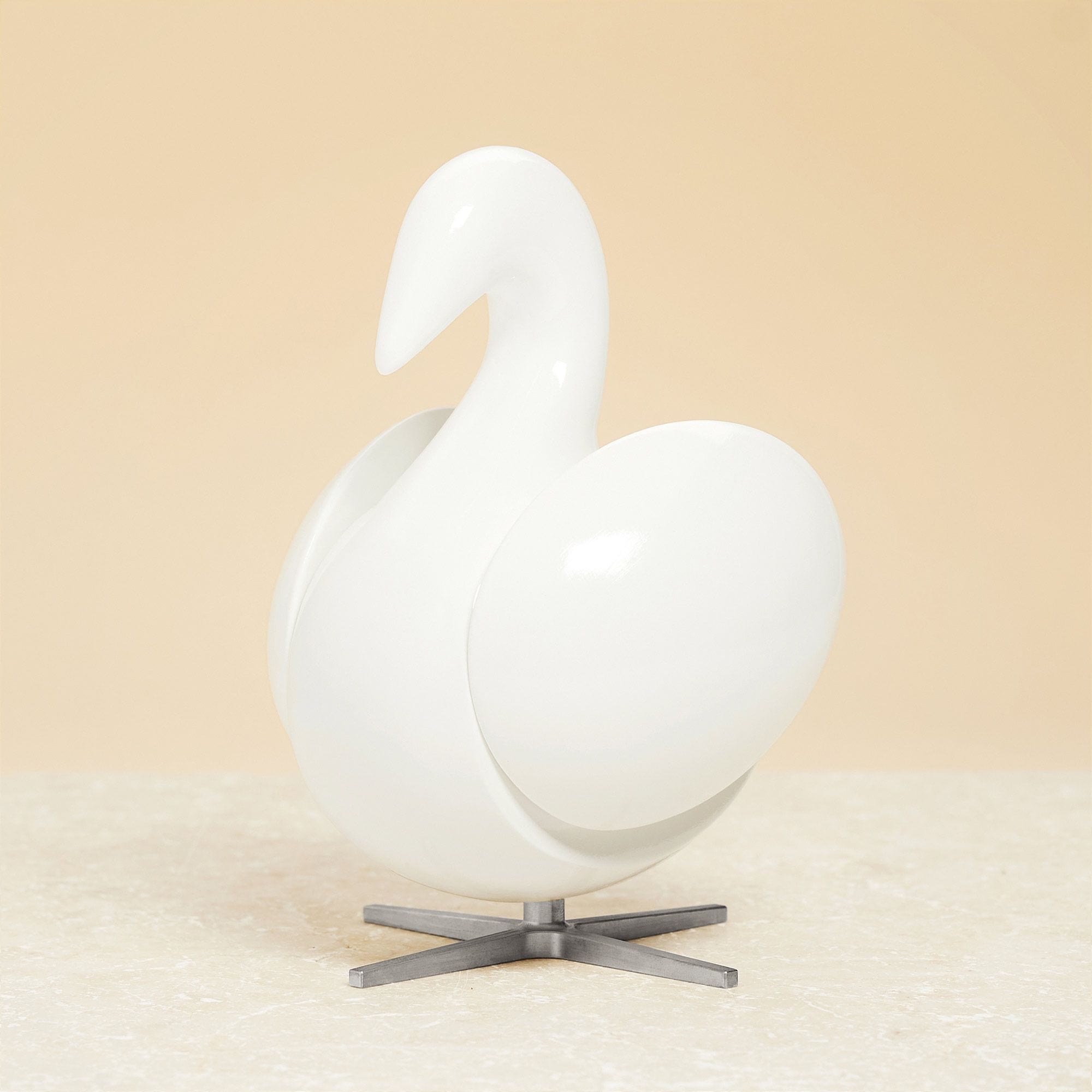 [product_category]-Brainchild Of The Swan Wooden Figure Mahogany White, Steel Base-Brainchild-2004-BRA-4