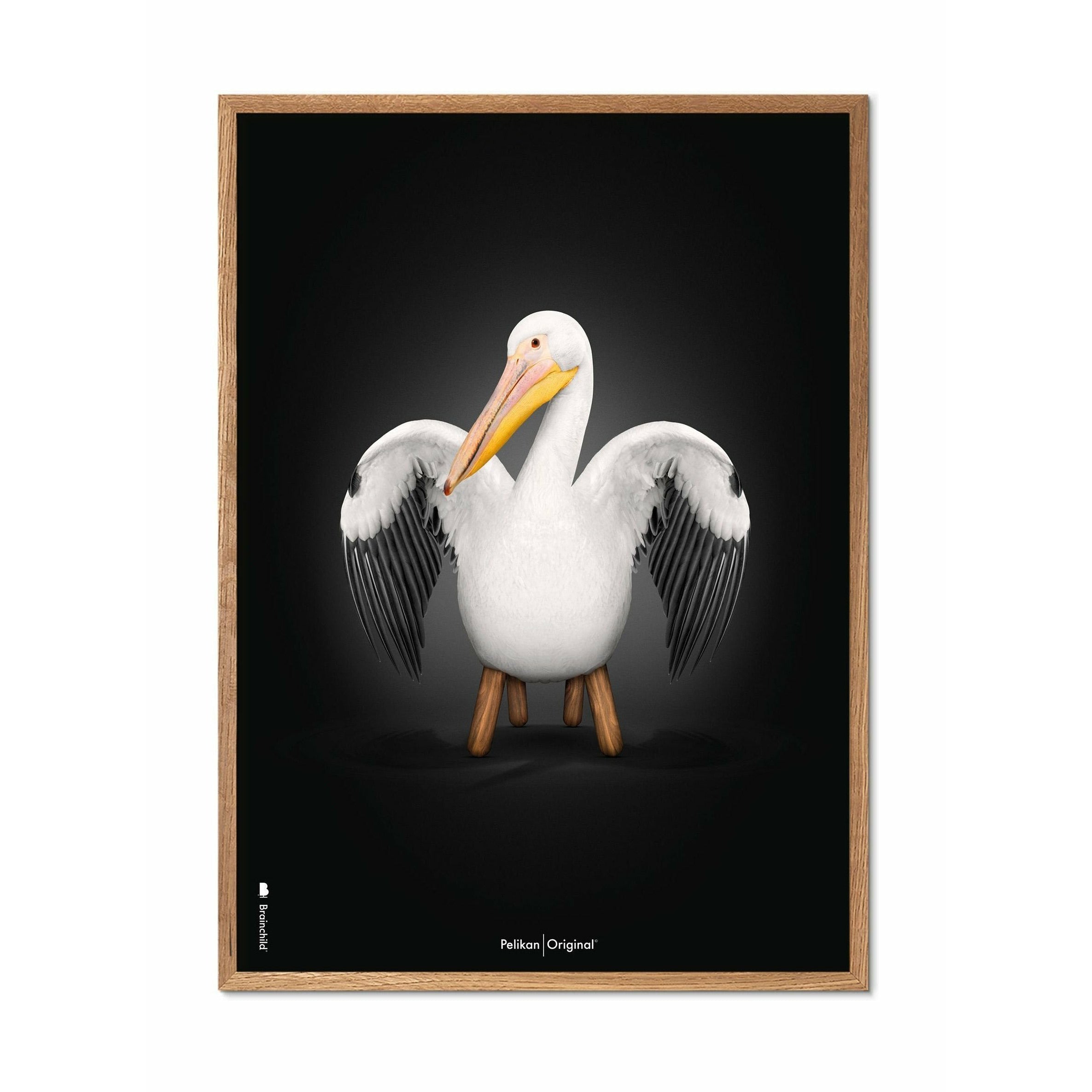 [product_category]-Brainchild Pelikan Classic Poster, Frame Made Of Light Wood 30x40 Cm, Black Background-Brainchild-91002-A-BRA-1