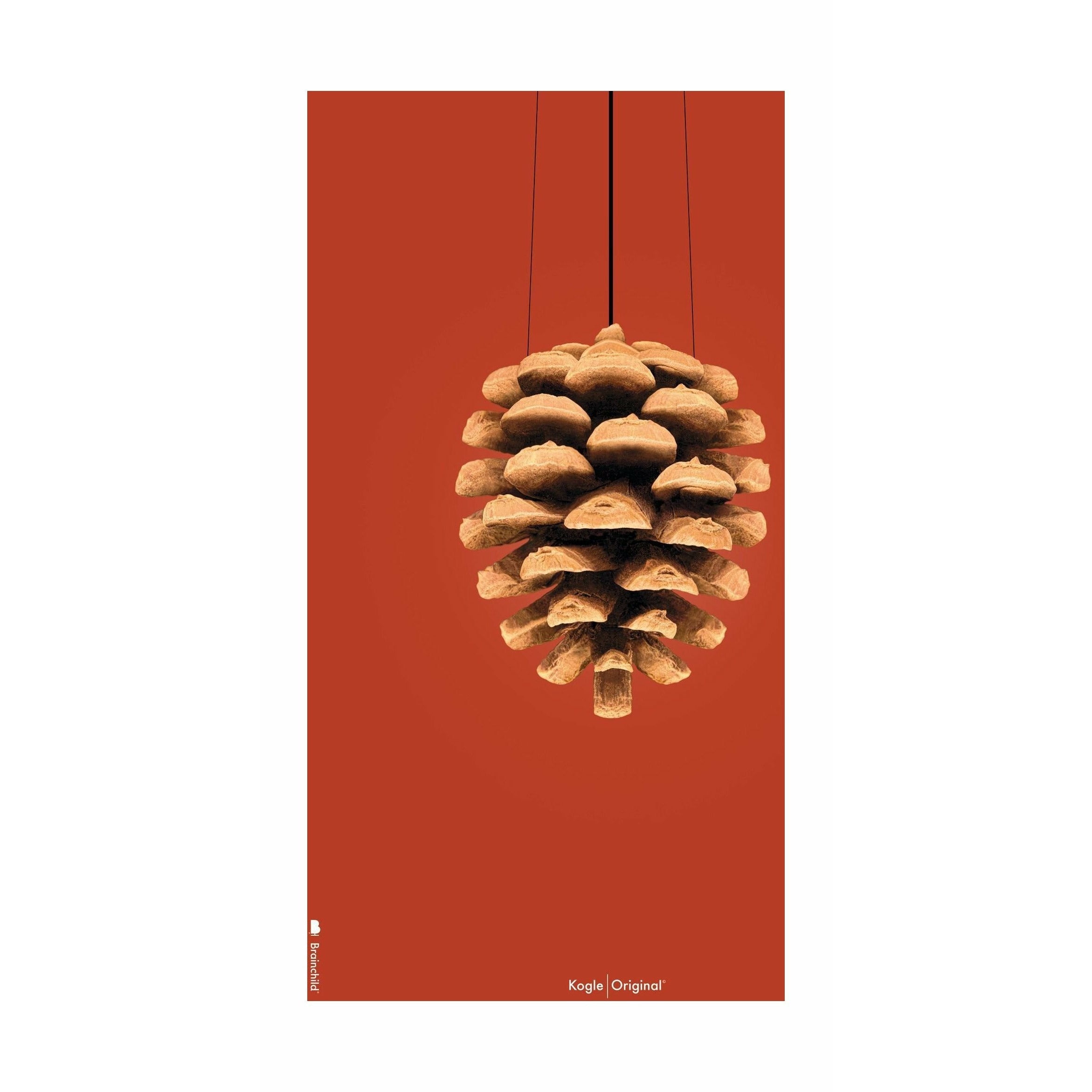 [product_category]-Brainchild Pine Cone Classic Poster Without Frame 50x70 Cm, Red Background-Brainchild-5713713200348-25003-BRA-1