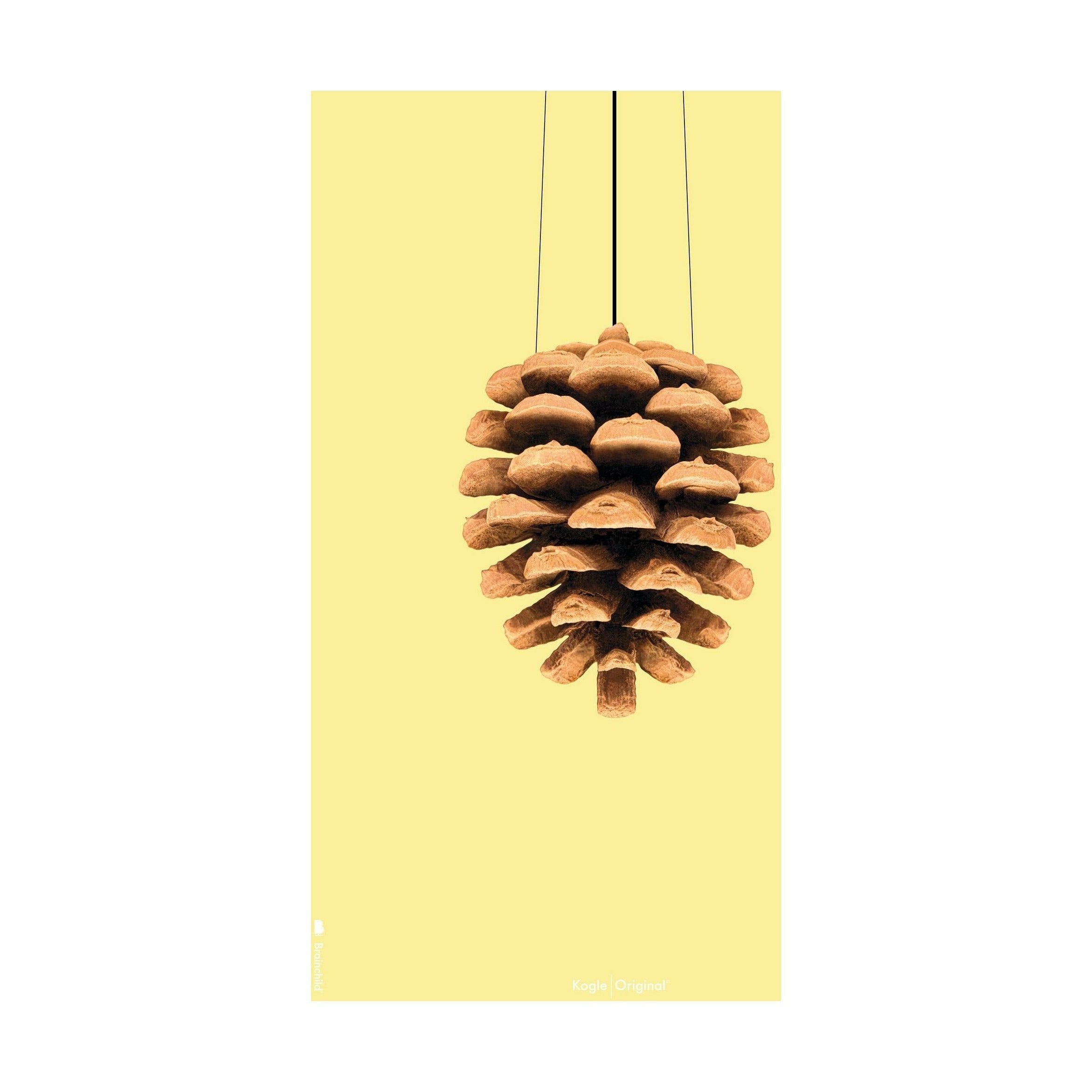 Brainchild Pine Cone Classic Poster uden ramme 50x70 cm, gul baggrund