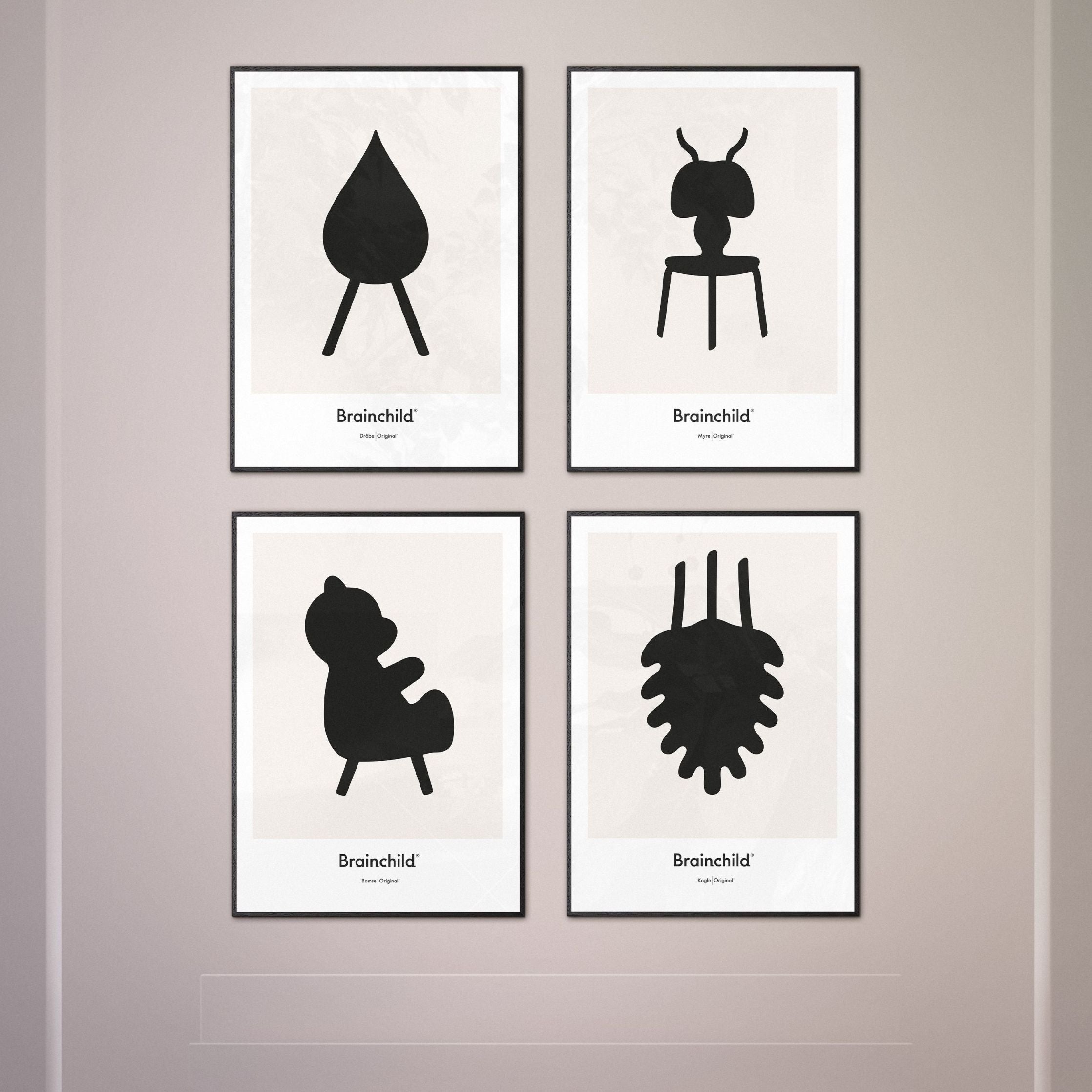 [product_category]-Brainchild Pine Cone Design Icon Poster Without Frame A5, Grey-Brainchild-IG-21001-BRA-3