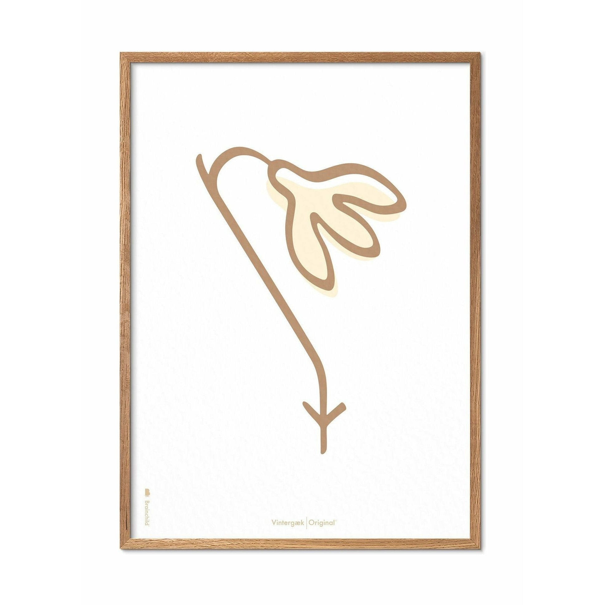 [product_category]-Brainchild Snowdrop Line Poster, Frame Made Of Light Wood 50x70 Cm, White Background-Brainchild-SH-61003-A-BRA-1