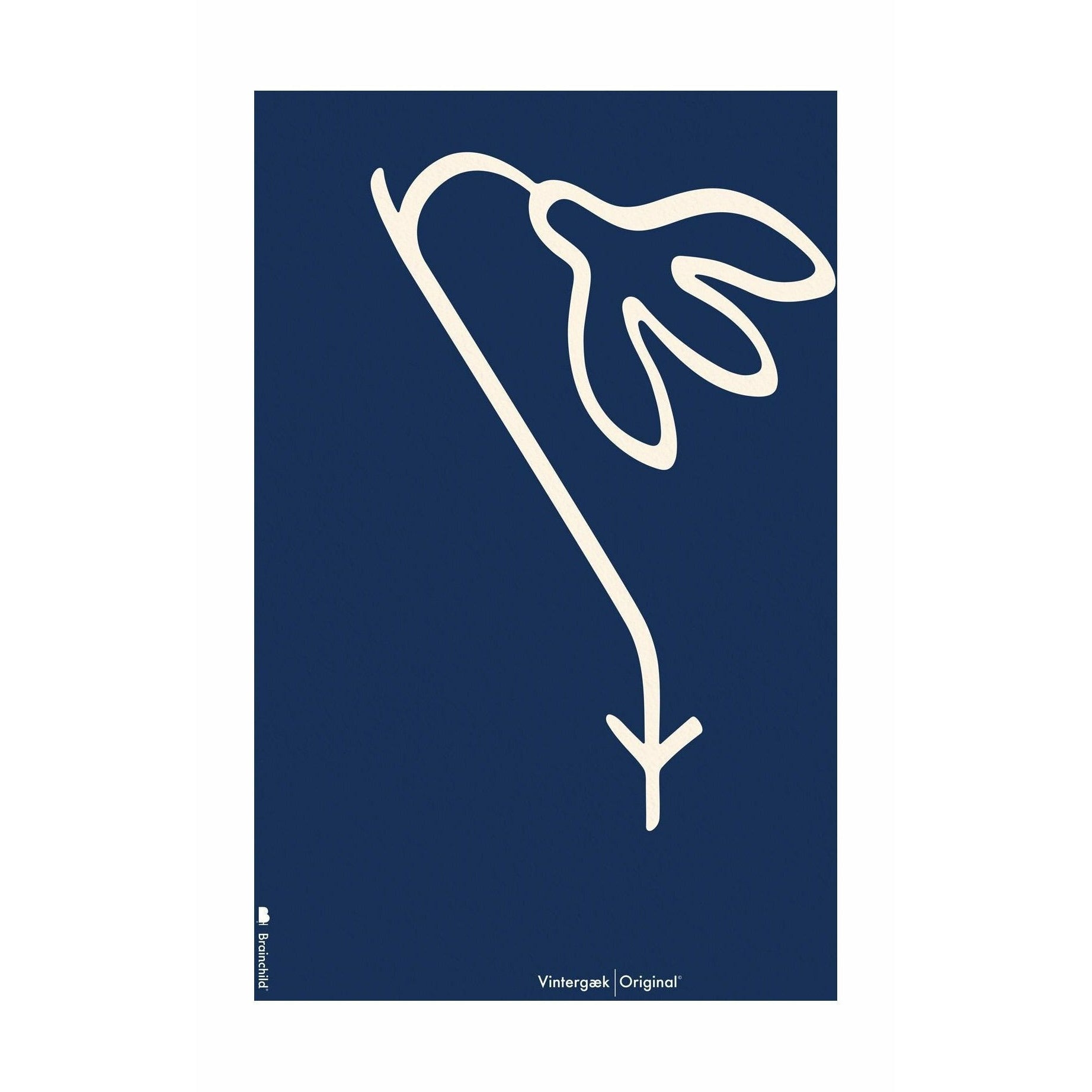 [product_category]-Brainchild Snowdrop Line Poster Without Frame 30 X40 Cm, Blue Background-Brainchild-5713713200838-B-61002-BRA-1