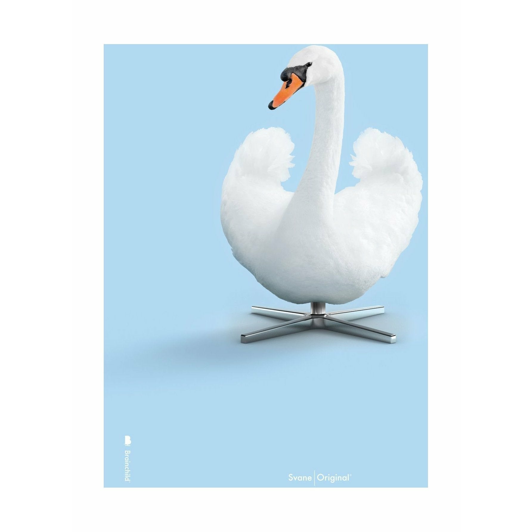 [product_category]-Brainchild Swan Classic Poster Without Frame 30x40 Cm, Light Blue Background-Brainchild-5713713200201-33002-BRA-1