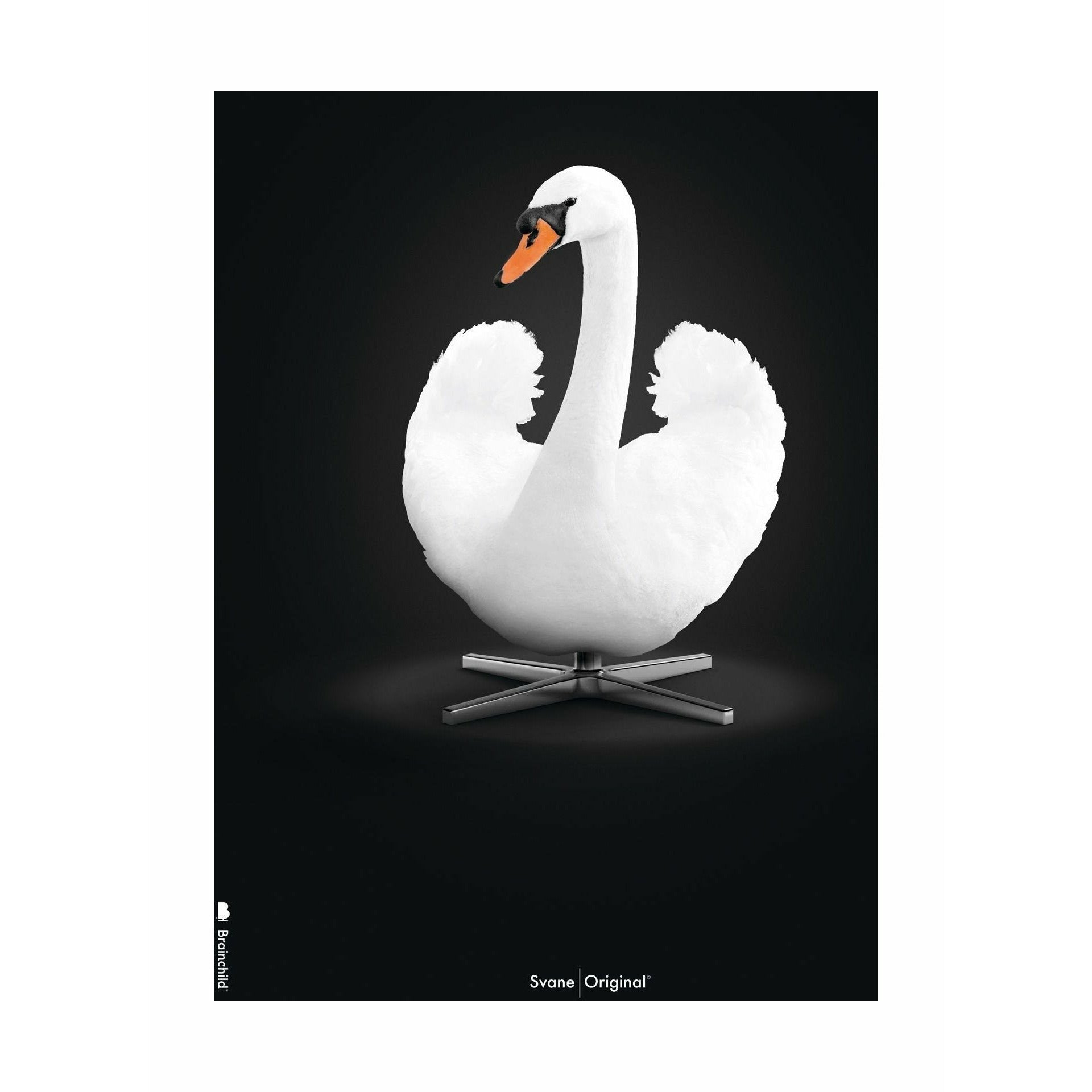 [product_category]-Brainchild Swan Classic Poster Without Frame 70 X100 Cm, White/White Background-Brainchild-32004-BRA-1