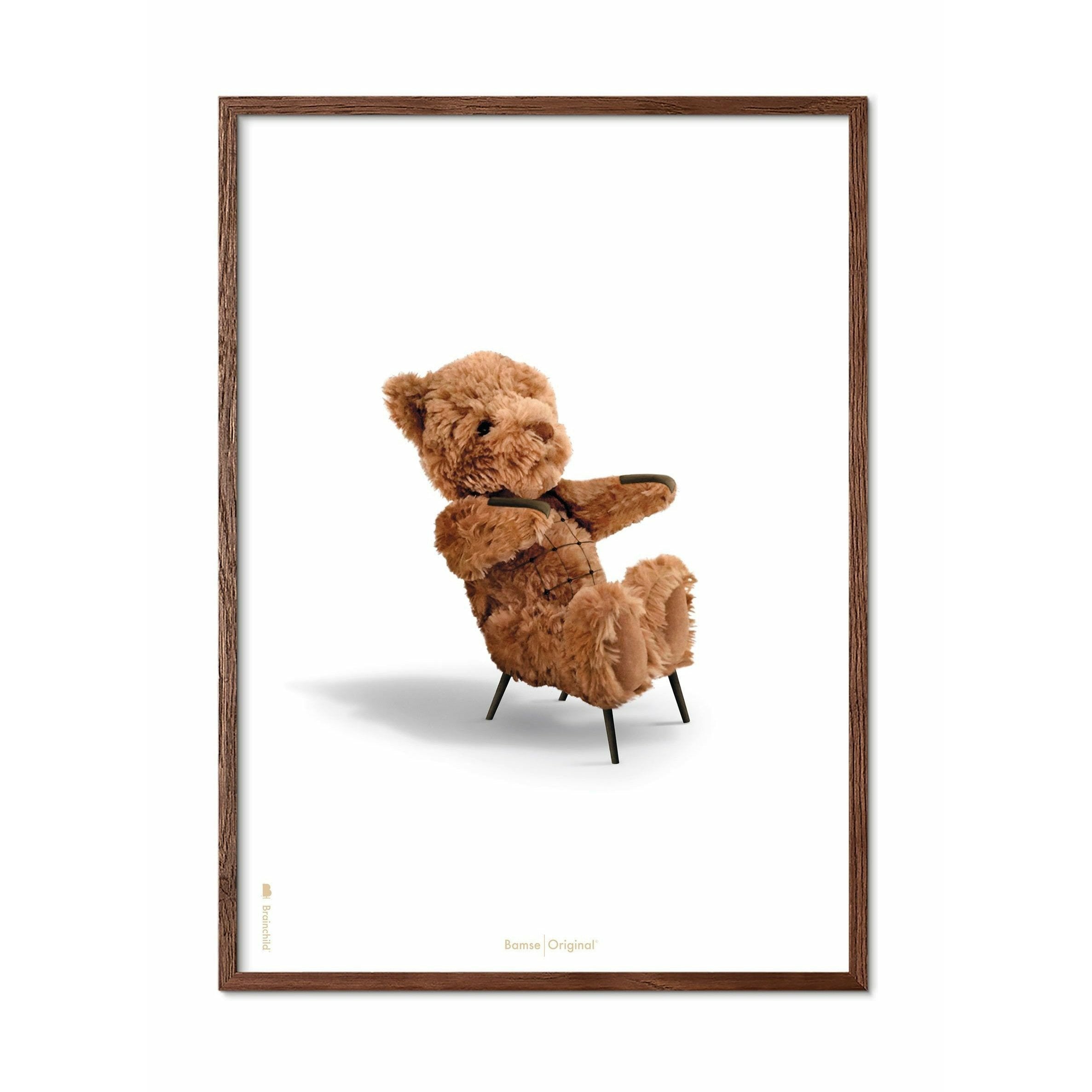 [product_category]-Brainchild Teddy Bear Classic Poster, Frame Made Of Dark Wood 70x100 Cm, White Background-Brainchild-72004-B-BRA-1