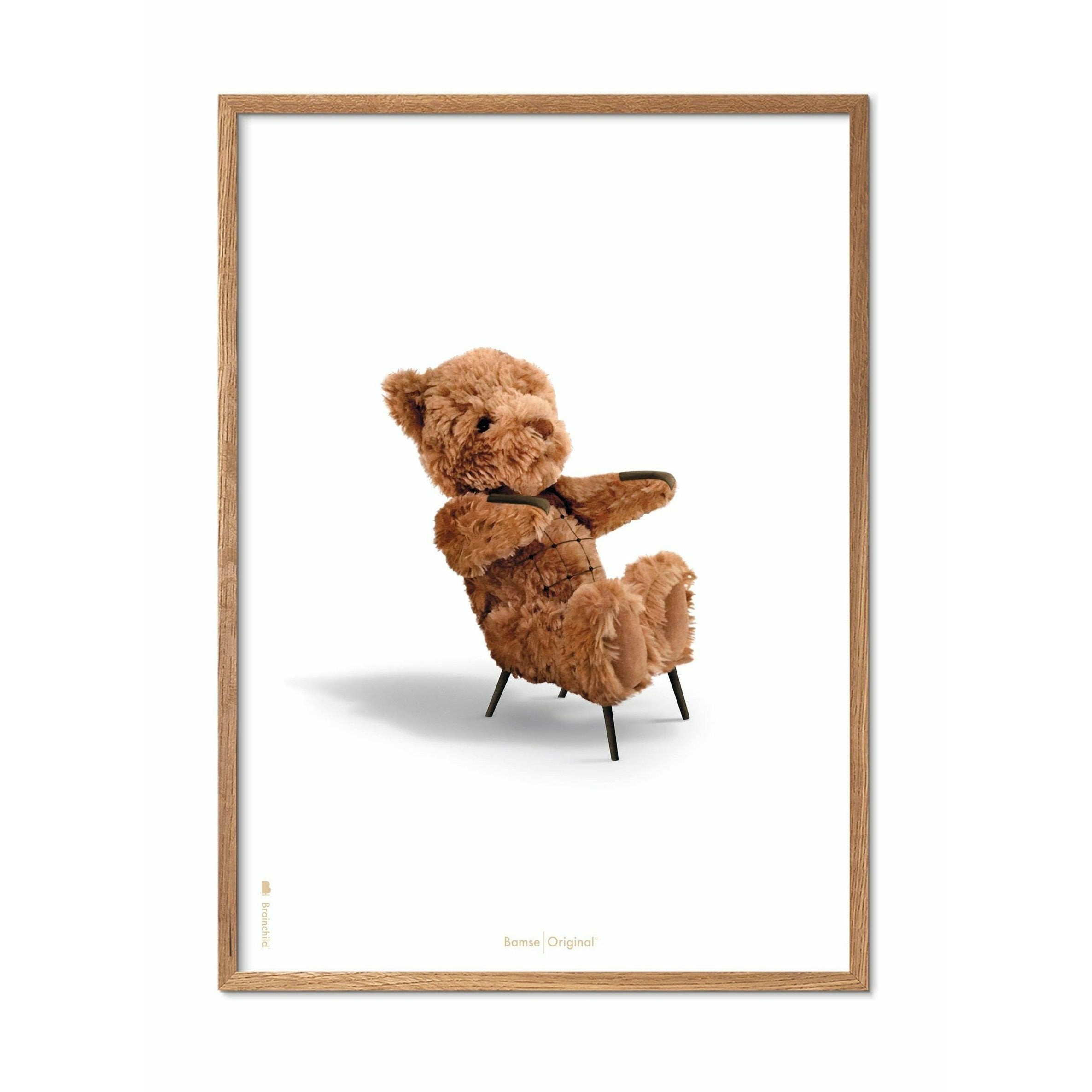 [product_category]-Brainchild Teddy Bear Classic Poster, Frame Made Of Light Wood 30x40 Cm, White Background-Brainchild-72002-A-BRA-1