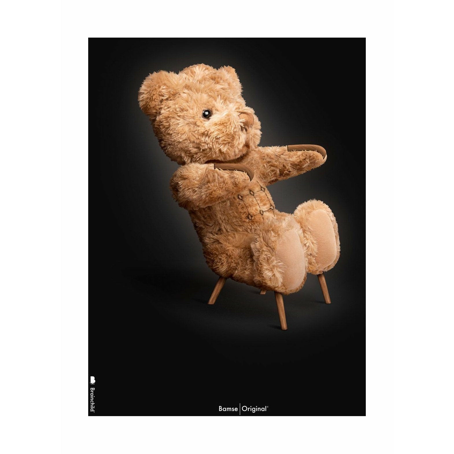 [product_category]-Brainchild Teddy Bear Classic Poster Without Frame A5, Black Background-Brainchild-73001-BRA-1