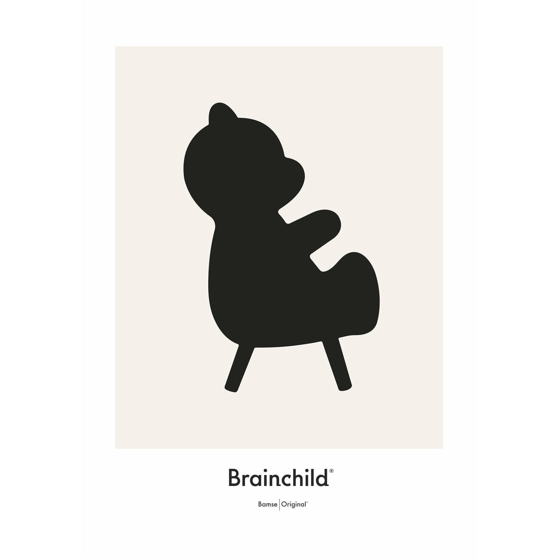 [product_category]-Brainchild Teddy Bear Design Icon Poster Without Frame 30 X40 Cm, Grey-Brainchild-IG-71002-BRA-1